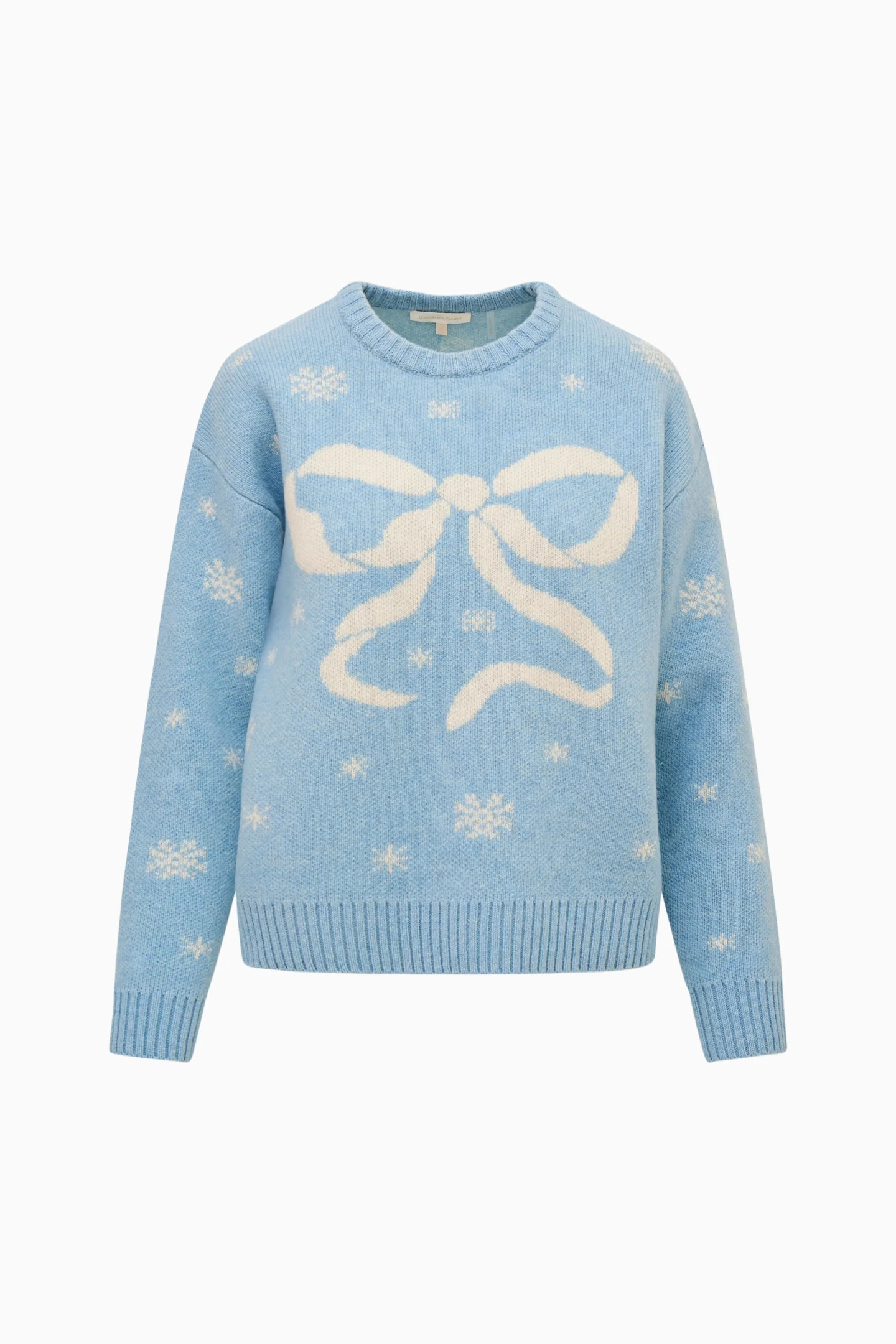 Francie Wool Jacquard Pullover - SNOWFLAKE BLUE - Image 5