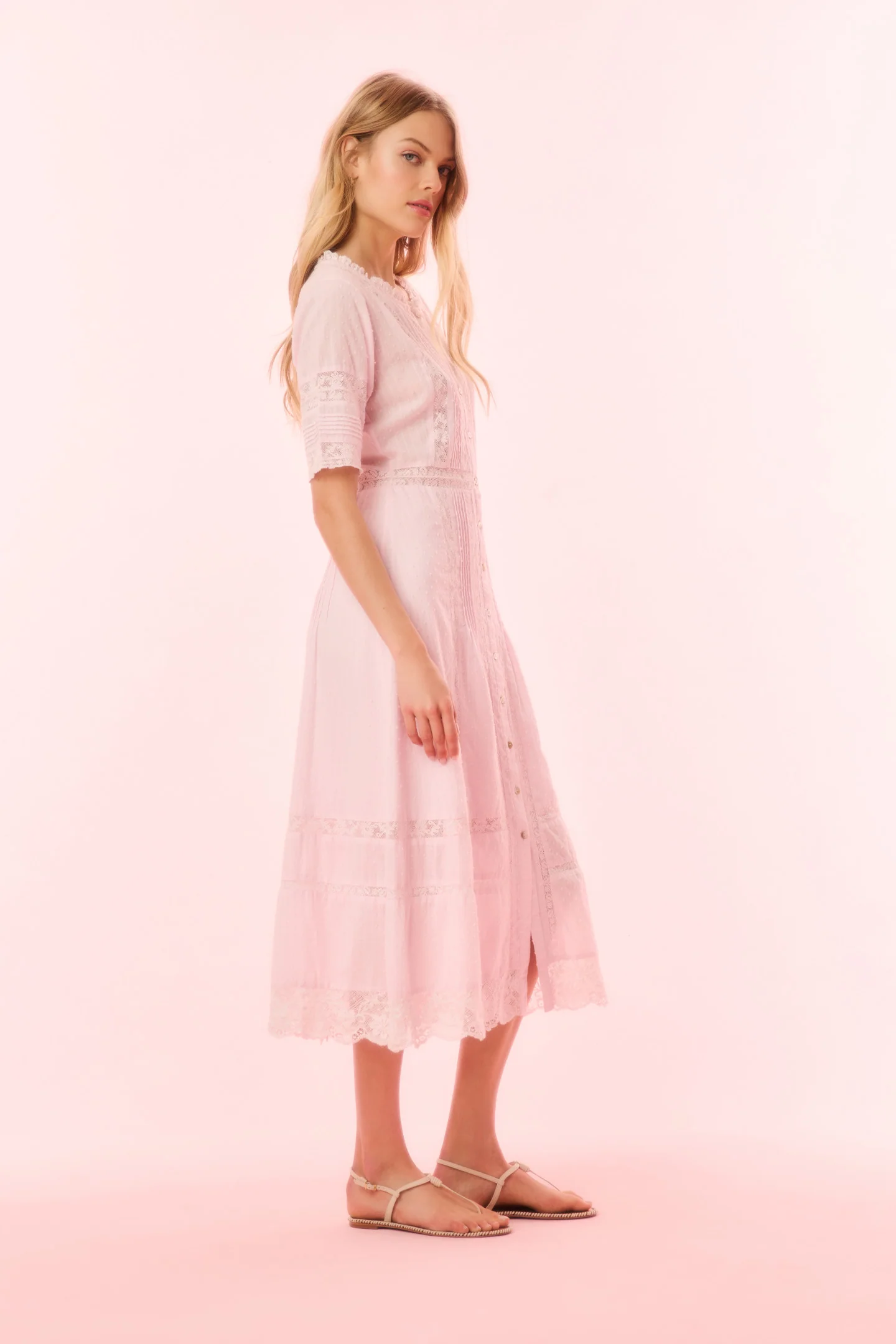 Francilla Cotton Midi Dress - BALLERINA PINK - Image 4