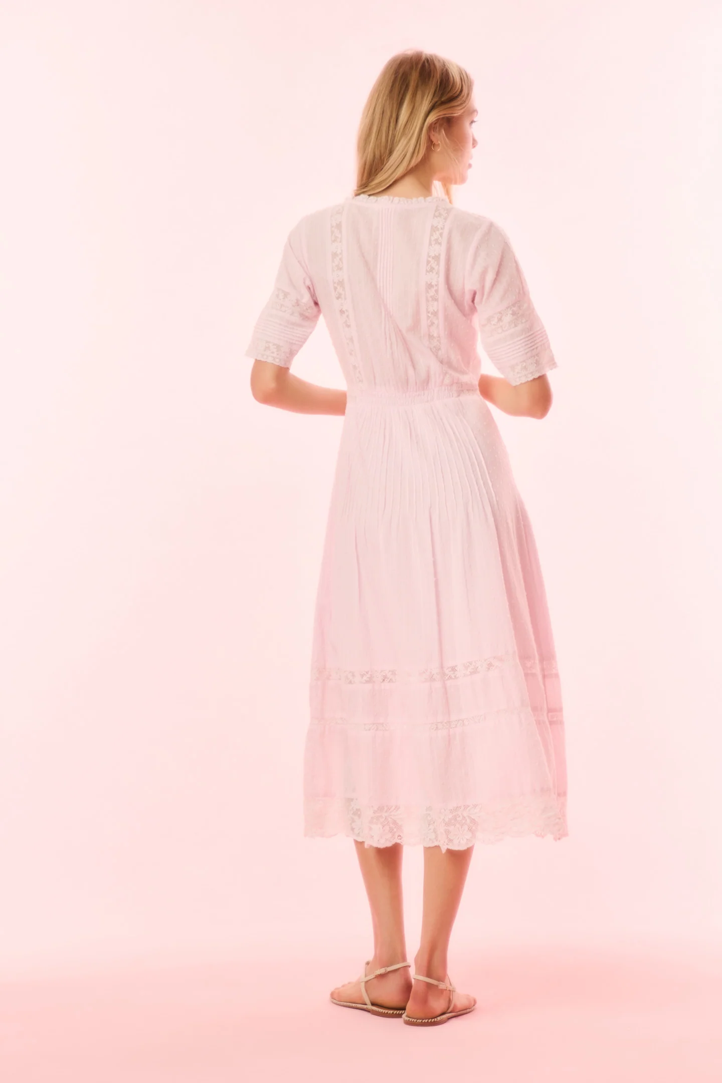 Francilla Cotton Midi Dress - BALLERINA PINK - Image 5