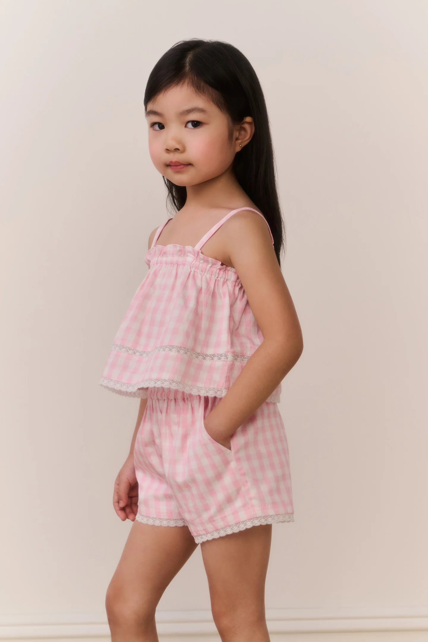 Little Girls Georgie Gingham Shorts - Image 3