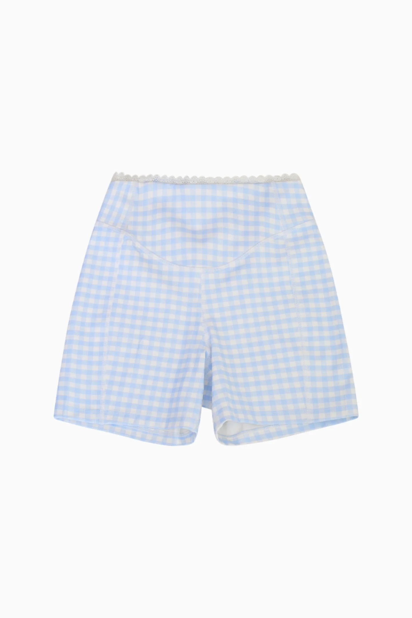 Gia Gingham Print Biker Short - Image 7