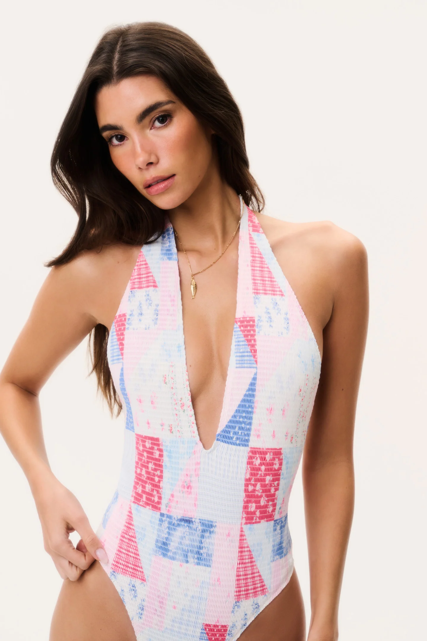 Glenna Patchwork One-Piece Swimsuit - Image 2