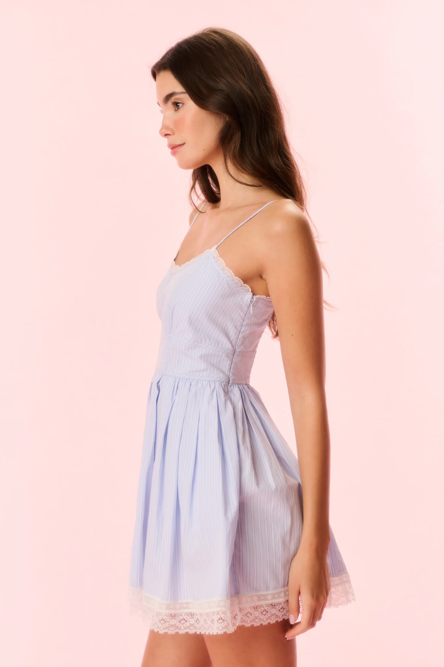 Harrisine Cotton Pinstripe Mini Dress - Image 2