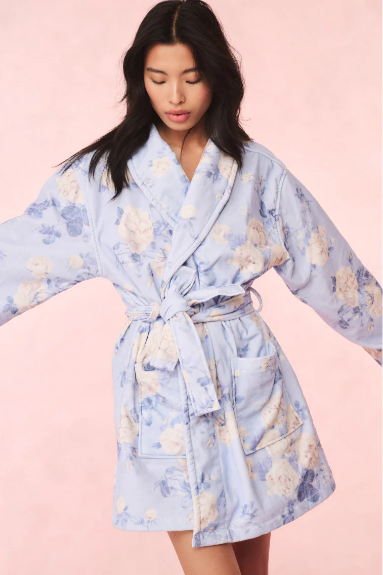Indie Cotton Bath Robe - WHISPER BLUE - Image 3