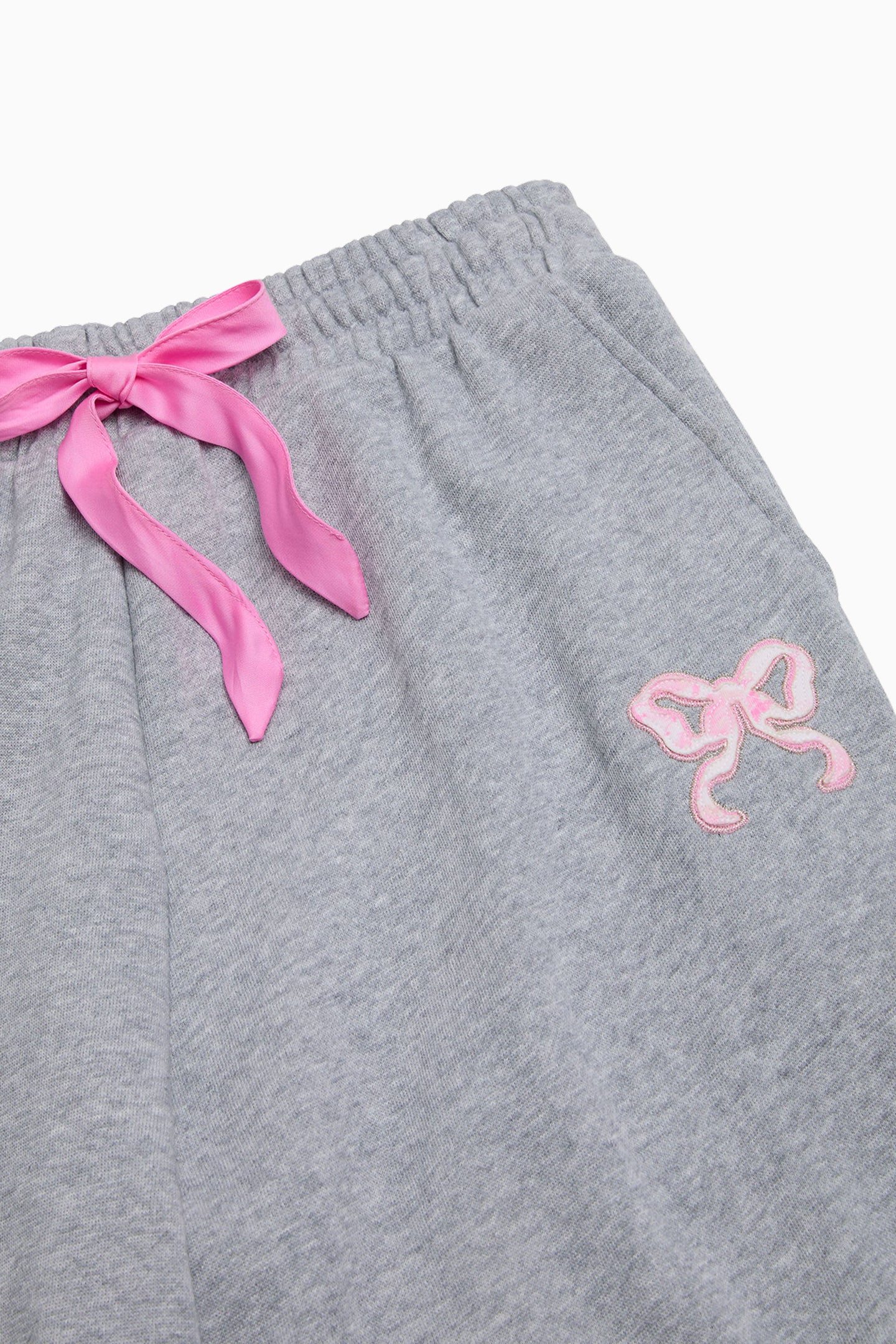 PINK x LoveShackFancy Wide-Leg Sweatpants - VS MEDIUM HEATHER GREY - Image 6