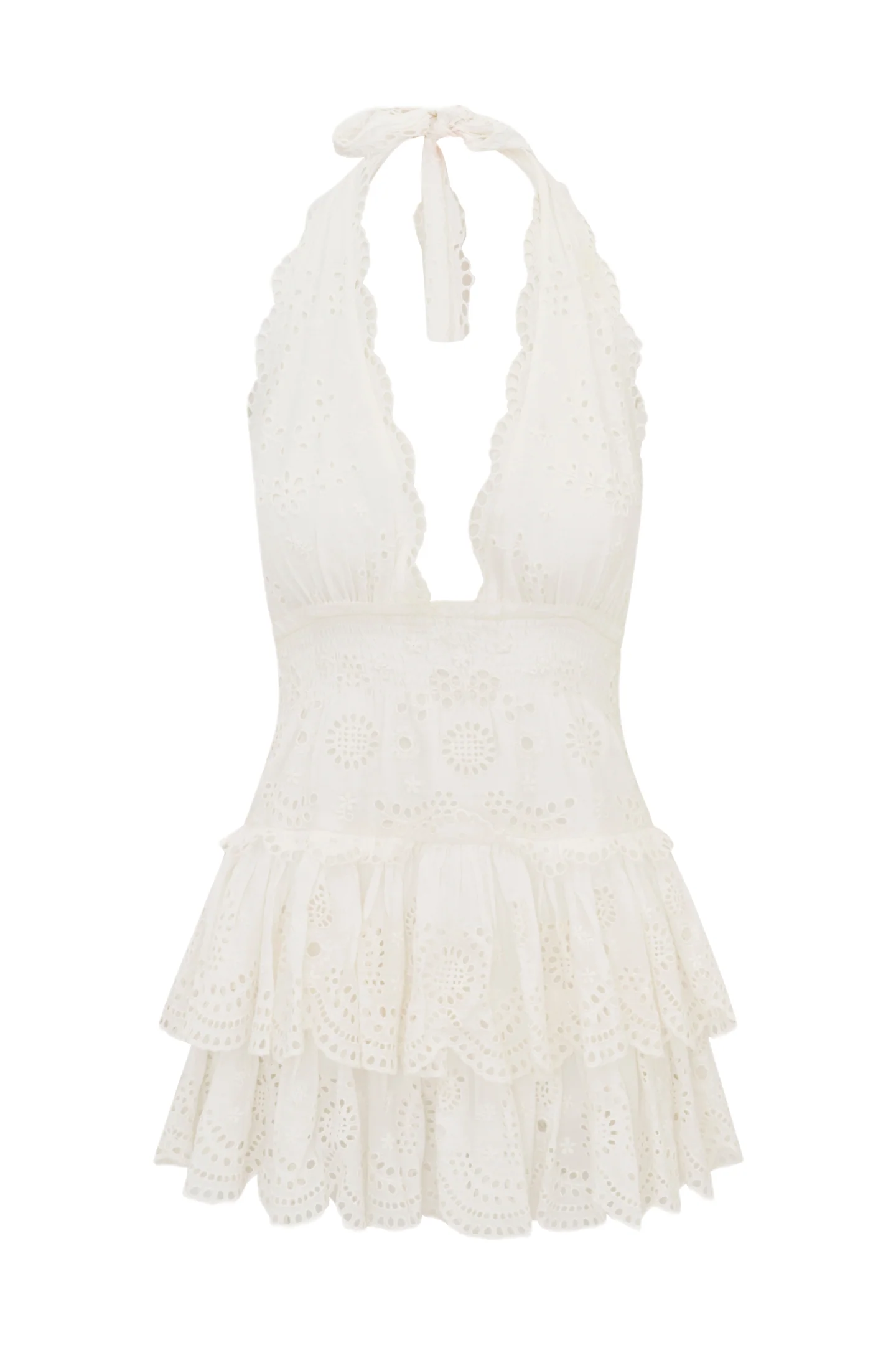 Janea Eyelet Lace Mini Halter Dress - Image 4