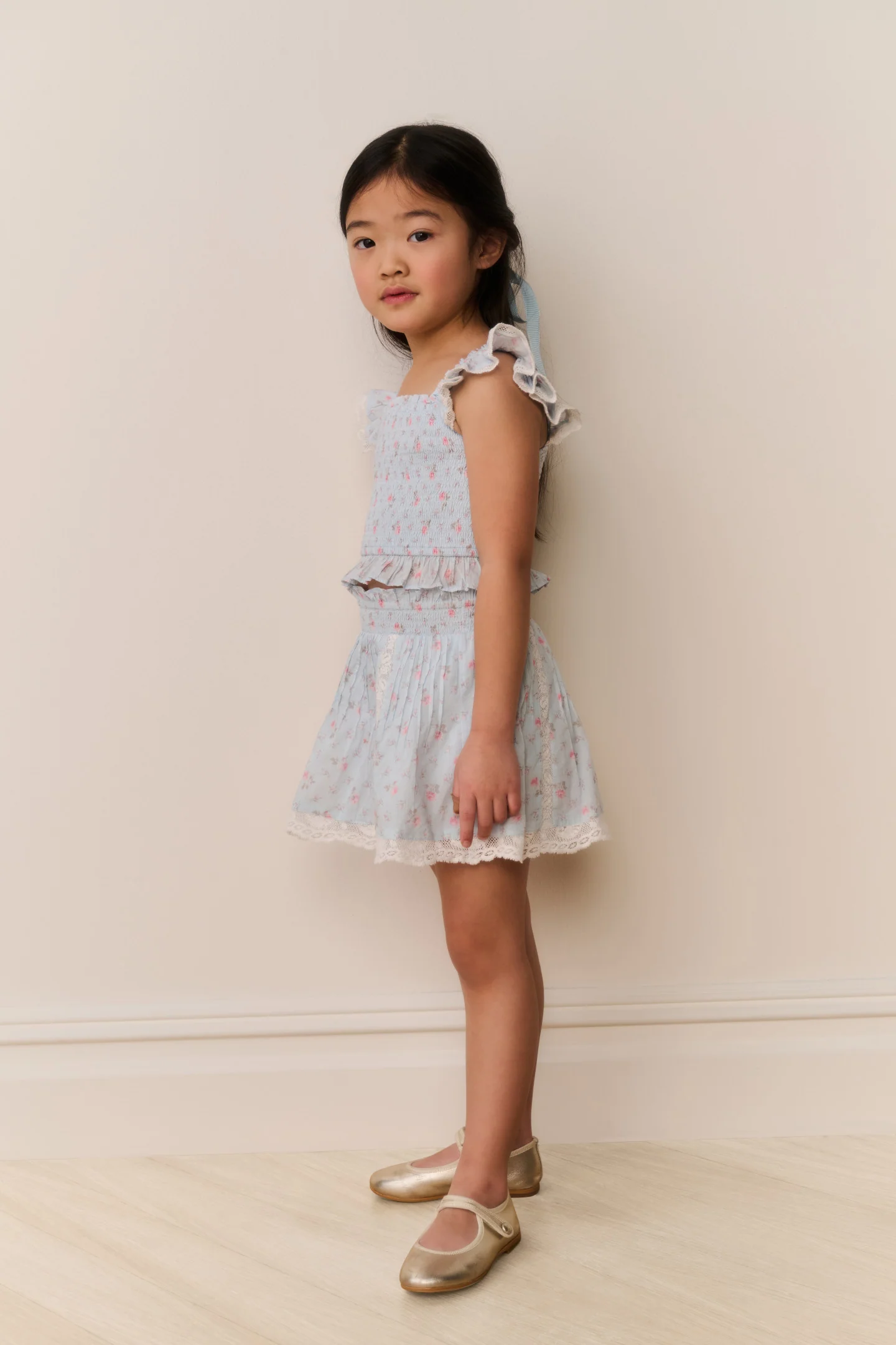 Little Girls Jeanna Floral Cotton Top - Image 4