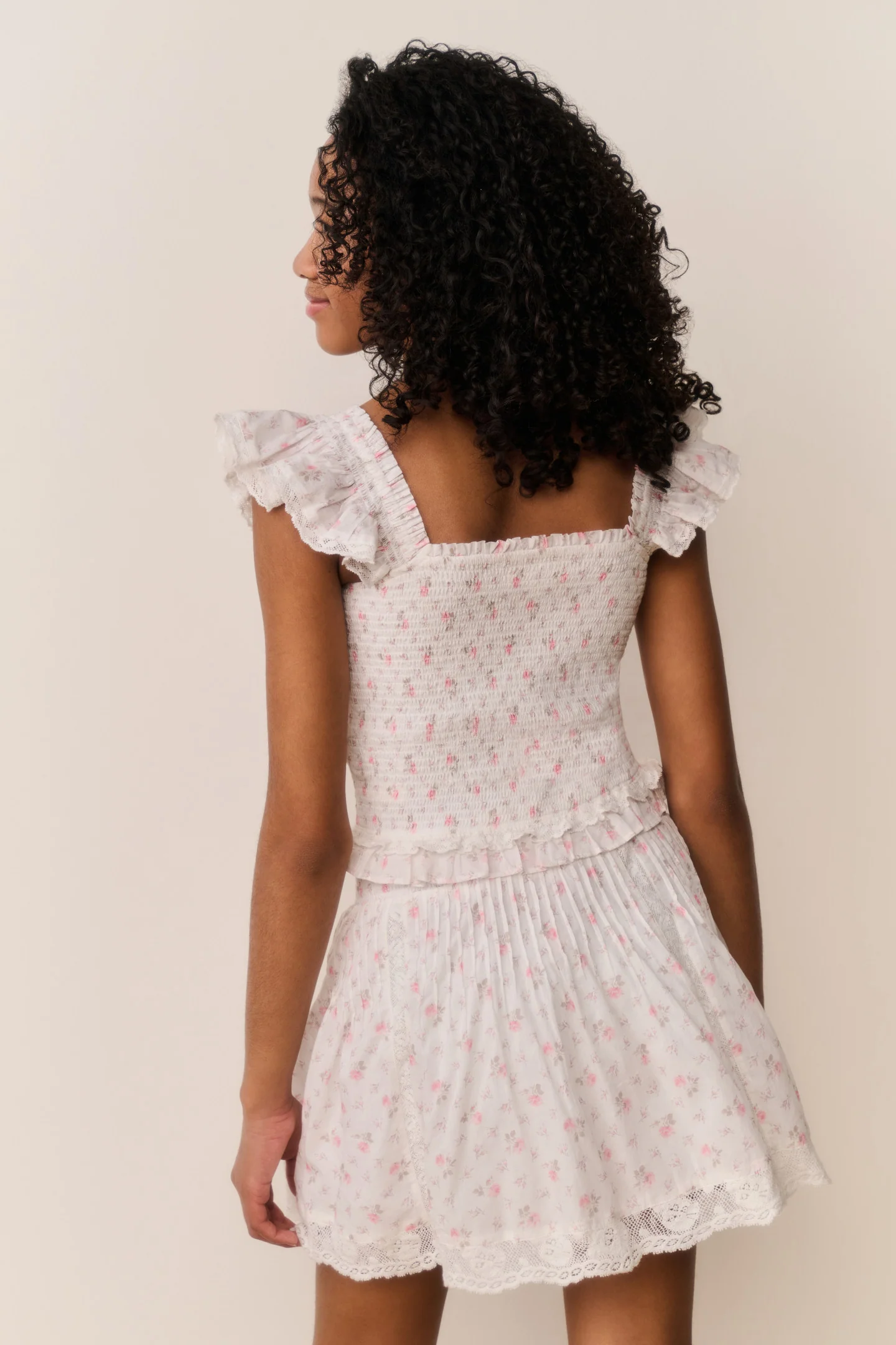 Tween Jeanna Floral Cotton Top - SUNWASHED IVORY - Image 3