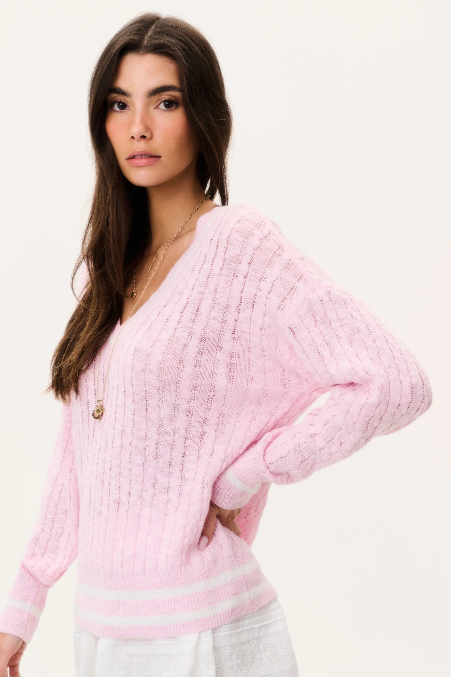 Jessanna Linen-Cotton Cable Knit Pullover - Image 4