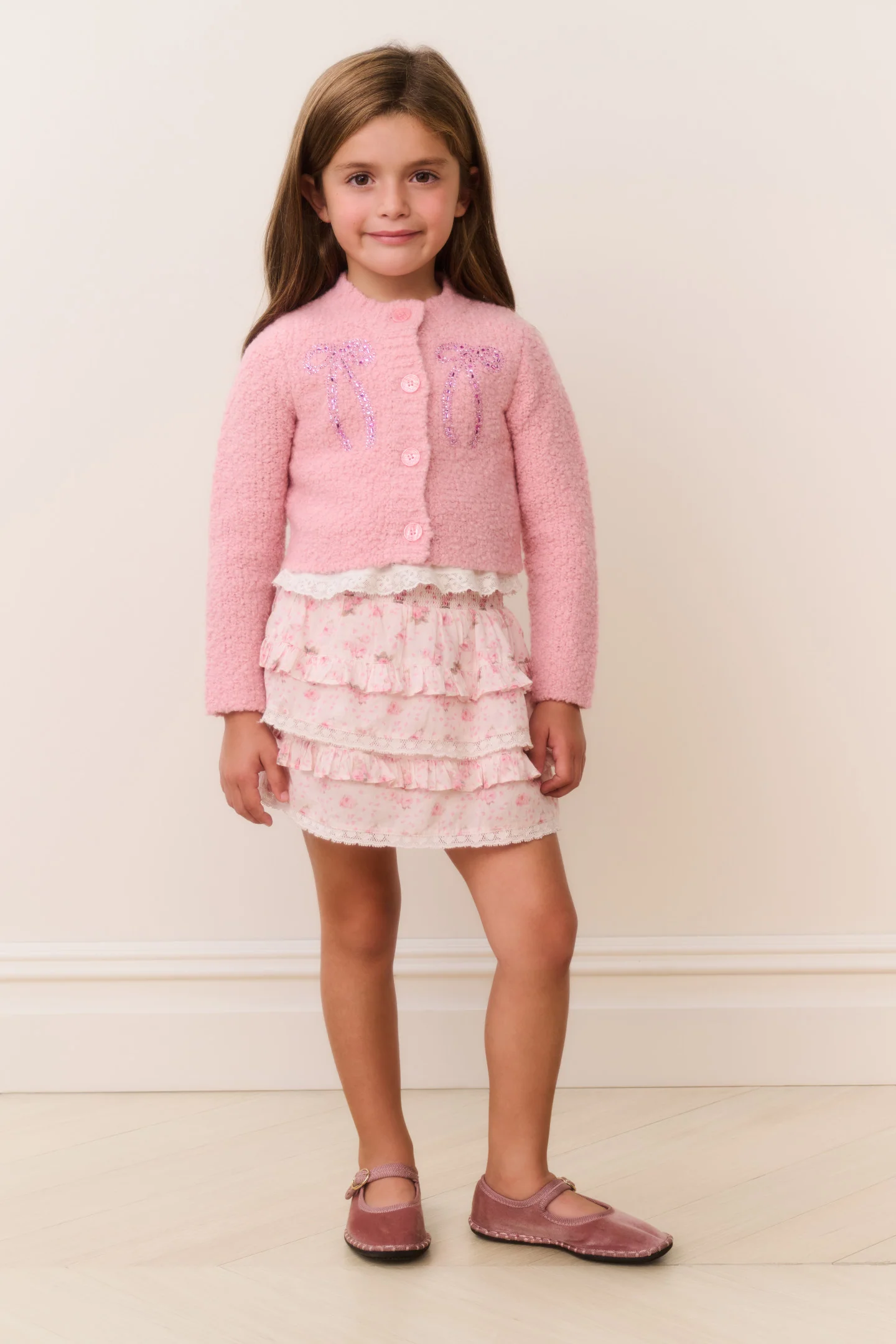 Little Girls Journelle Embellished Cardigan - Image 2