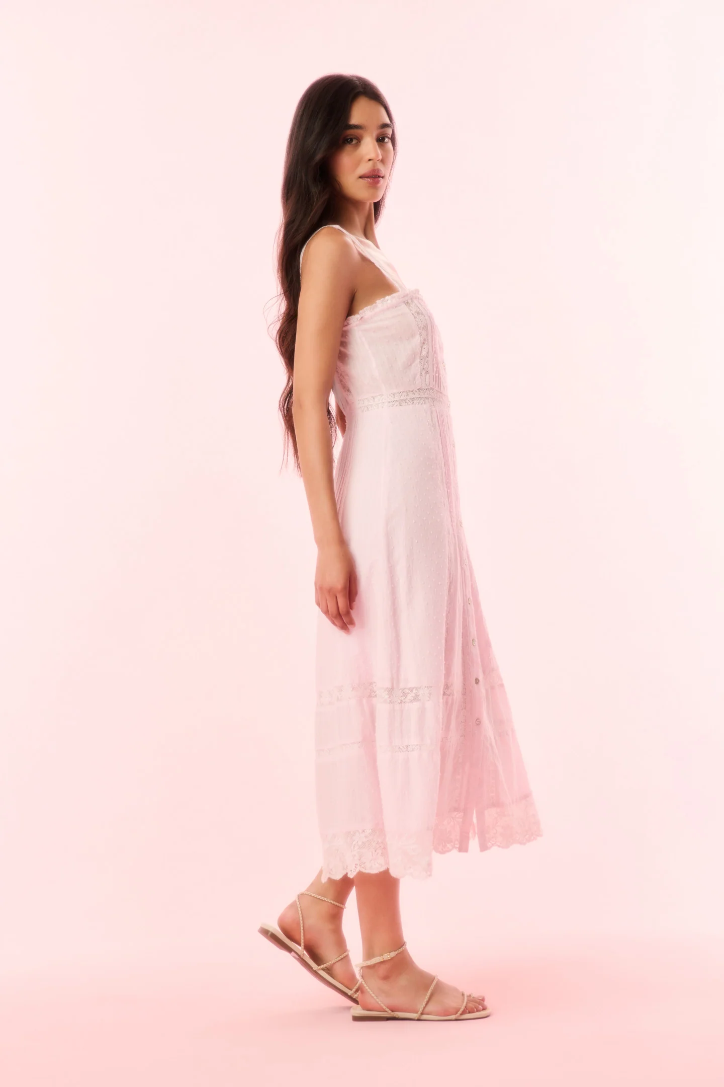 Judalon Cotton Midi Dress - BALLERINA PINK - Image 4