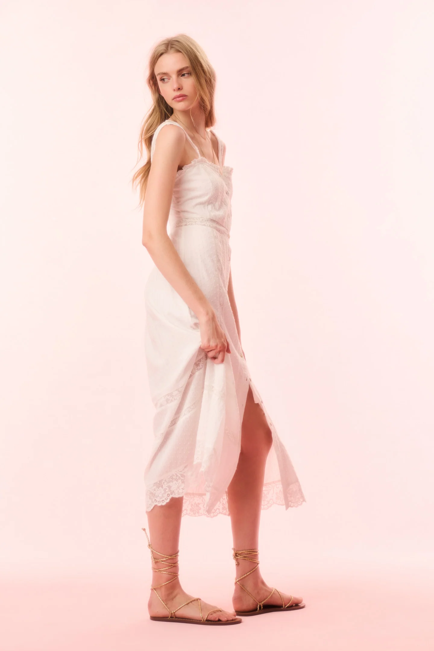 Judalon Cotton Midi Dress - OPTIC WHITE - Image 3