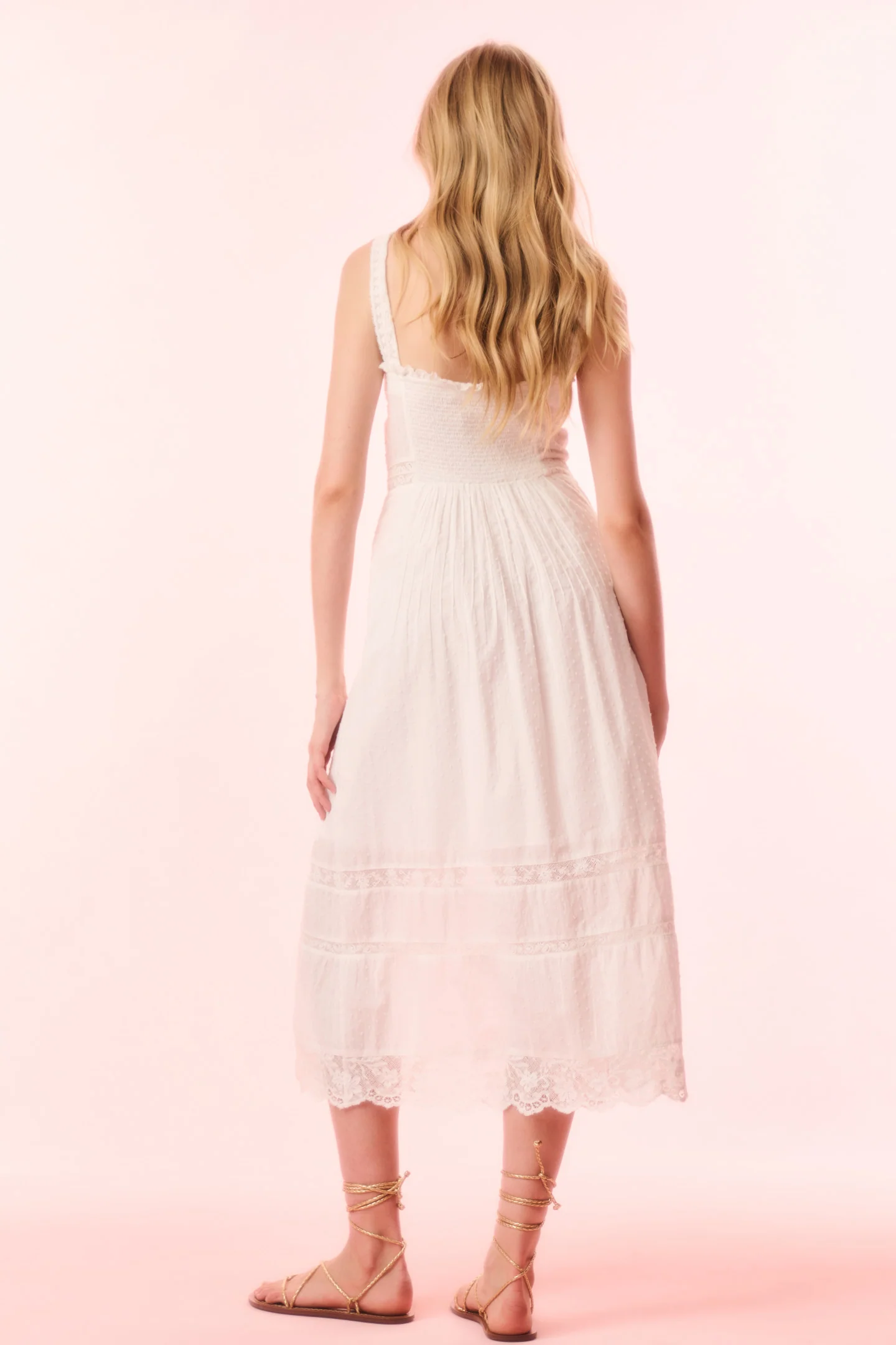Judalon Cotton Midi Dress - OPTIC WHITE - Image 4