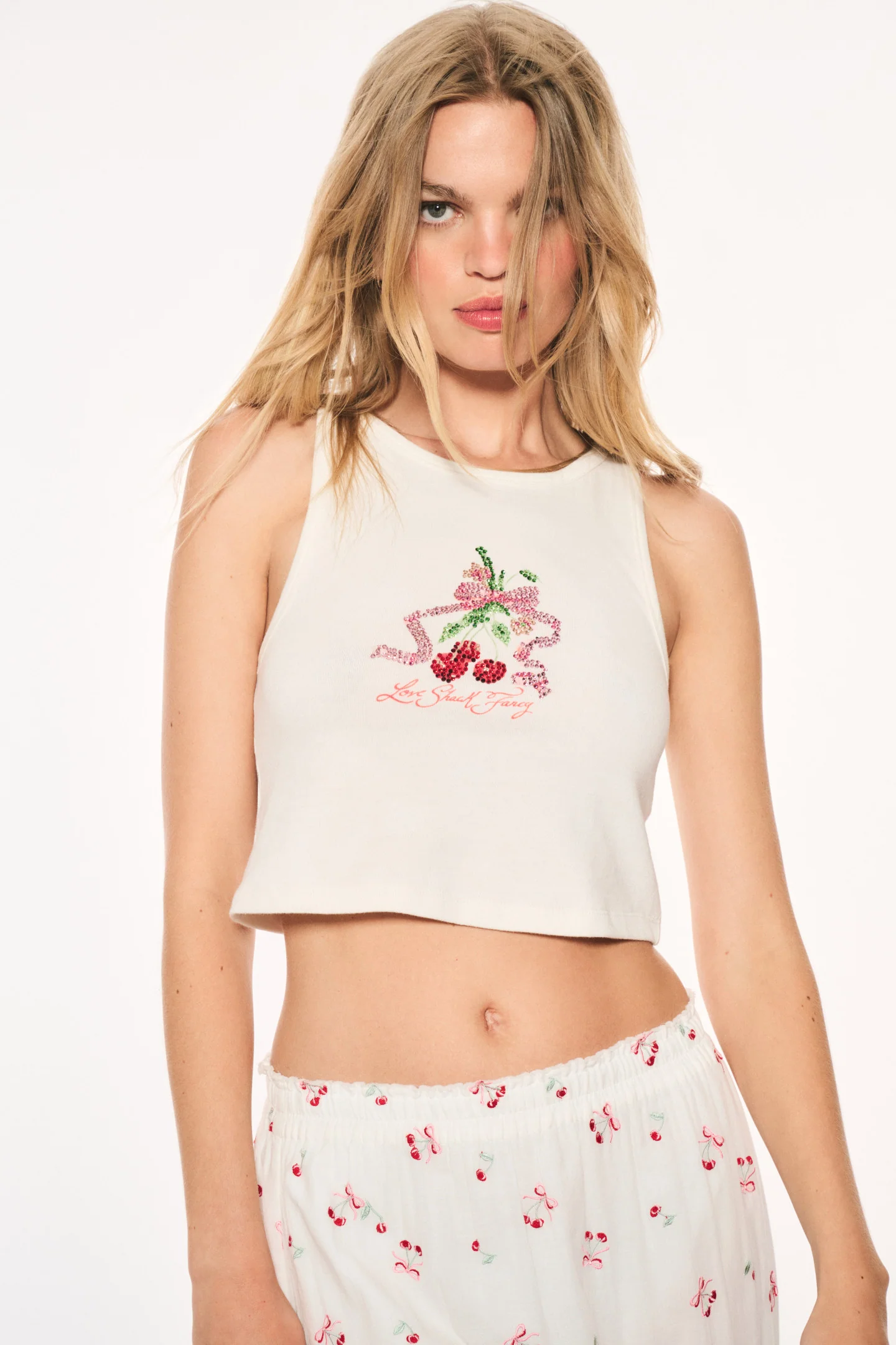 Kaleen Cherry Rhinestone Tank Top - Image 2