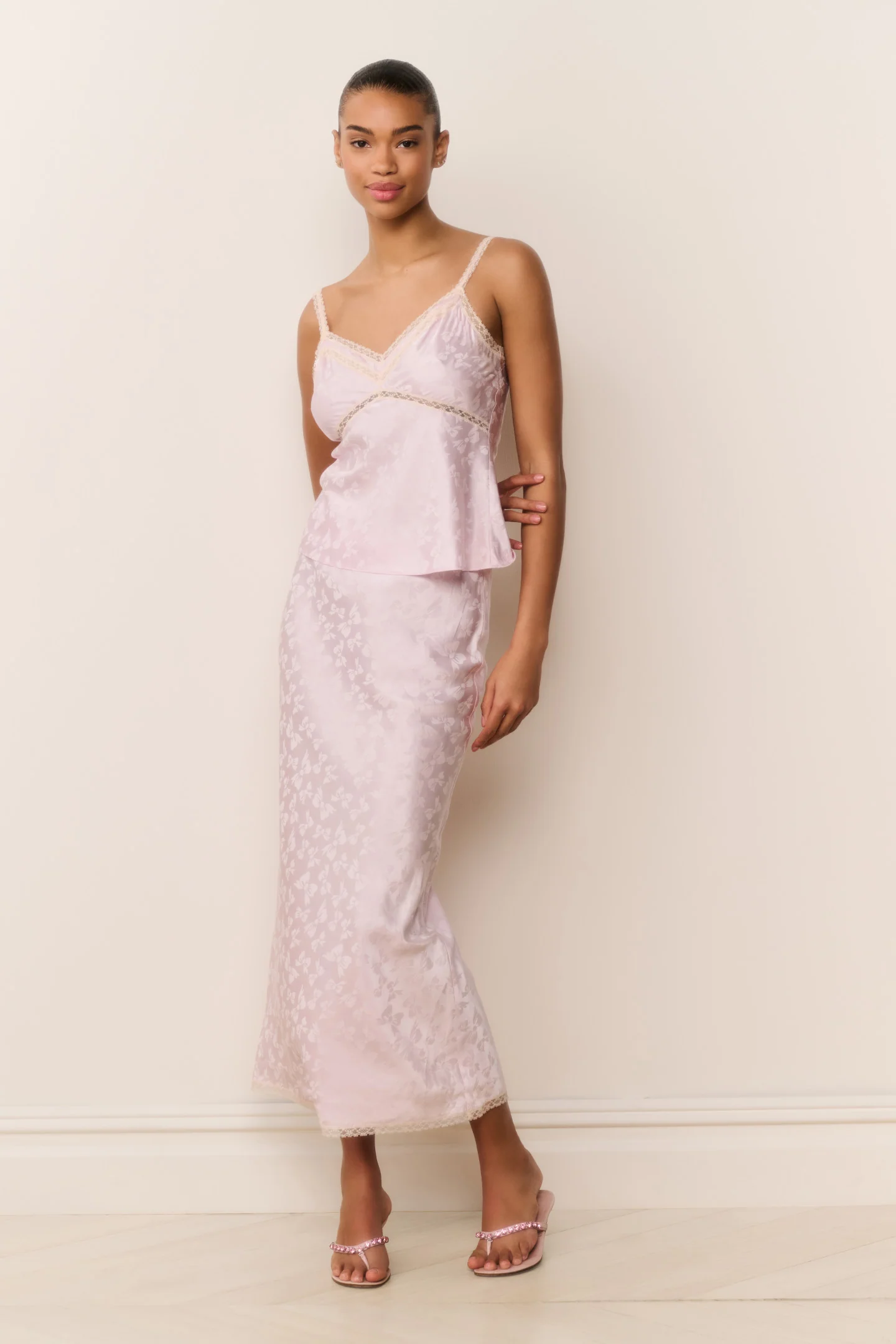 Kalo Silk-Blend Bow Jacquard Maxi Skirt - Image 2