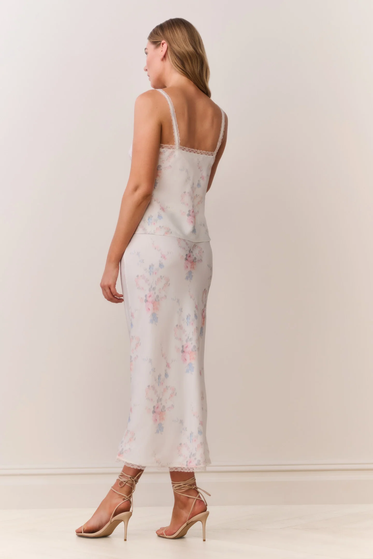 Kalo Floral Bow Print Slip Skirt - Image 4