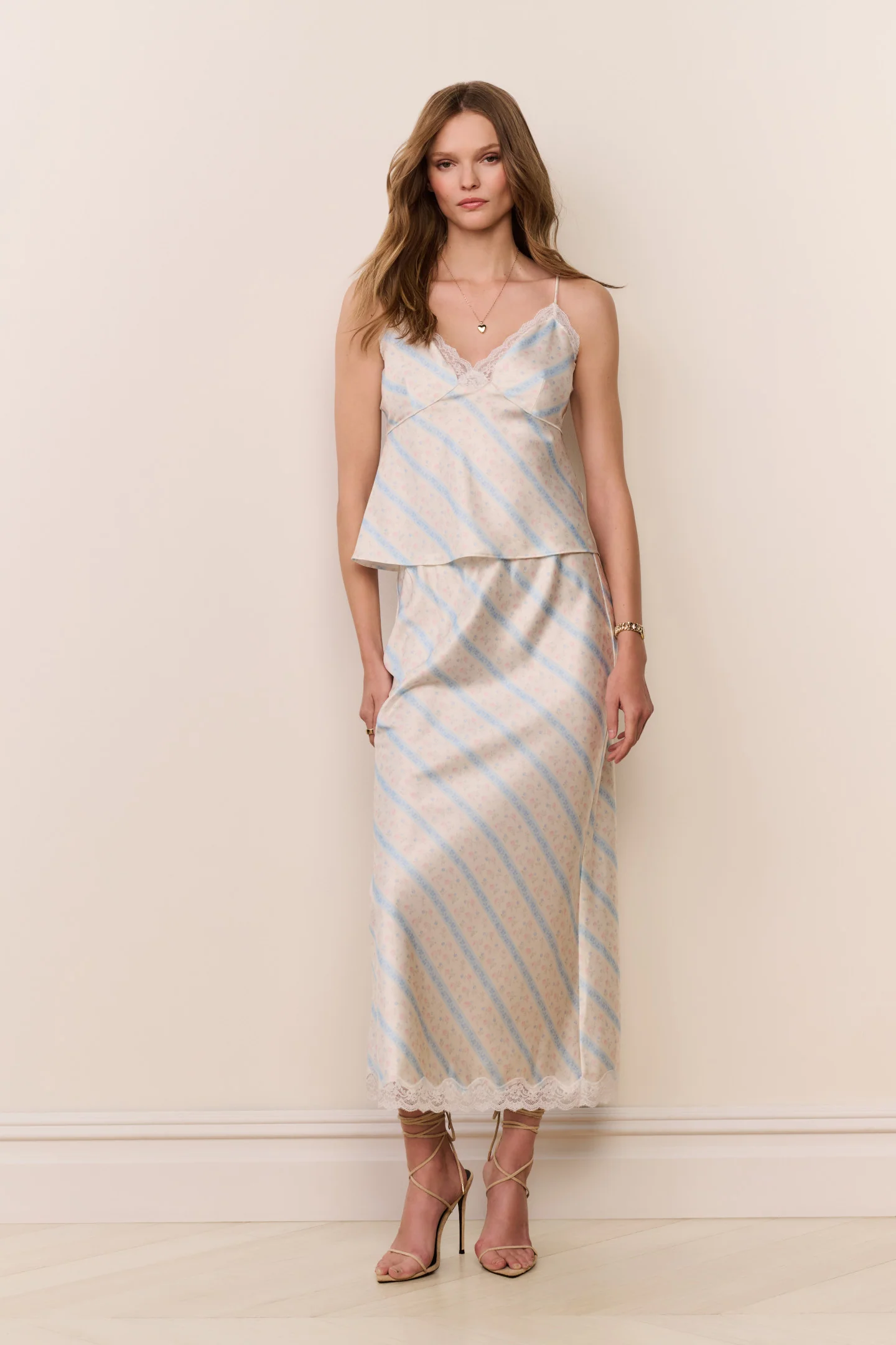 Kalo Floral Stripe Midi Skirt - Image 2