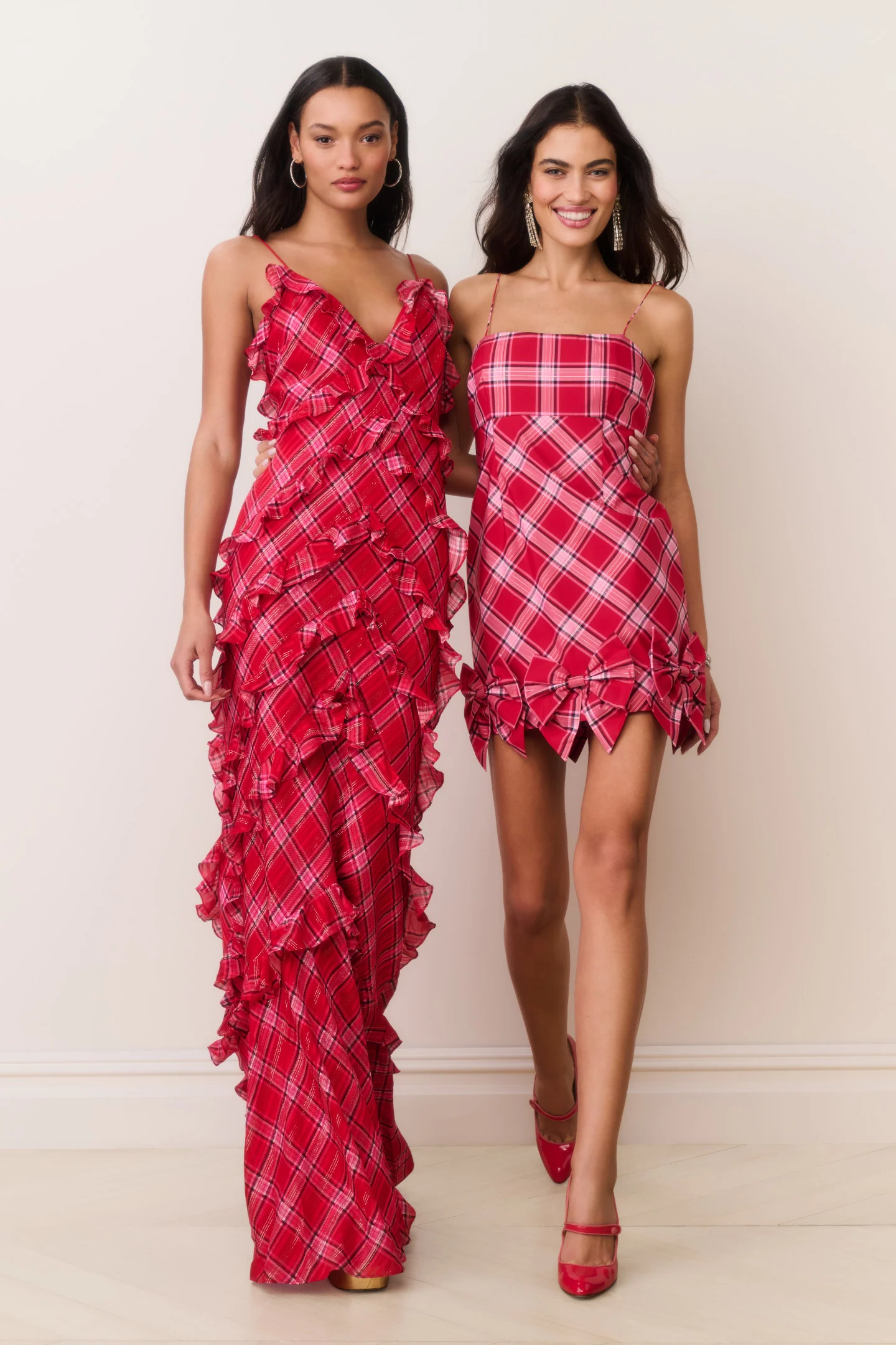 Ellietta Tartan Ruffle Maxi Dress - Image 2