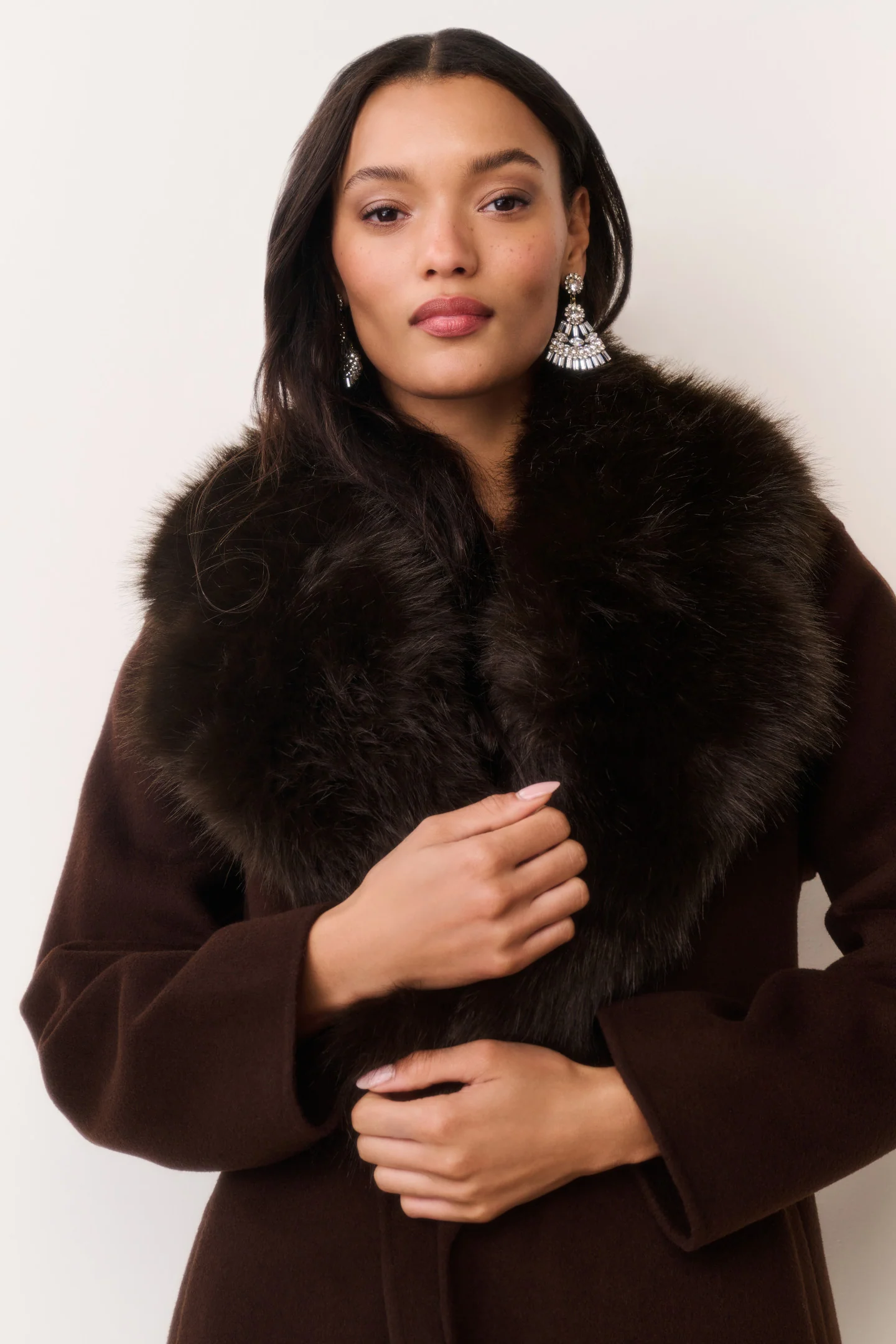 Kenzia Faux Fur Collar Wool Coat - Image 2