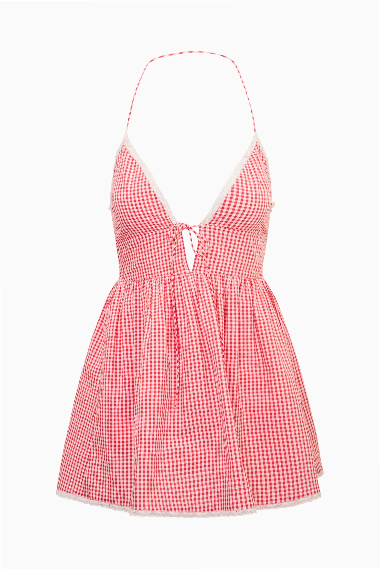 Khloe Cotton Gingham Mini Dress - Image 6