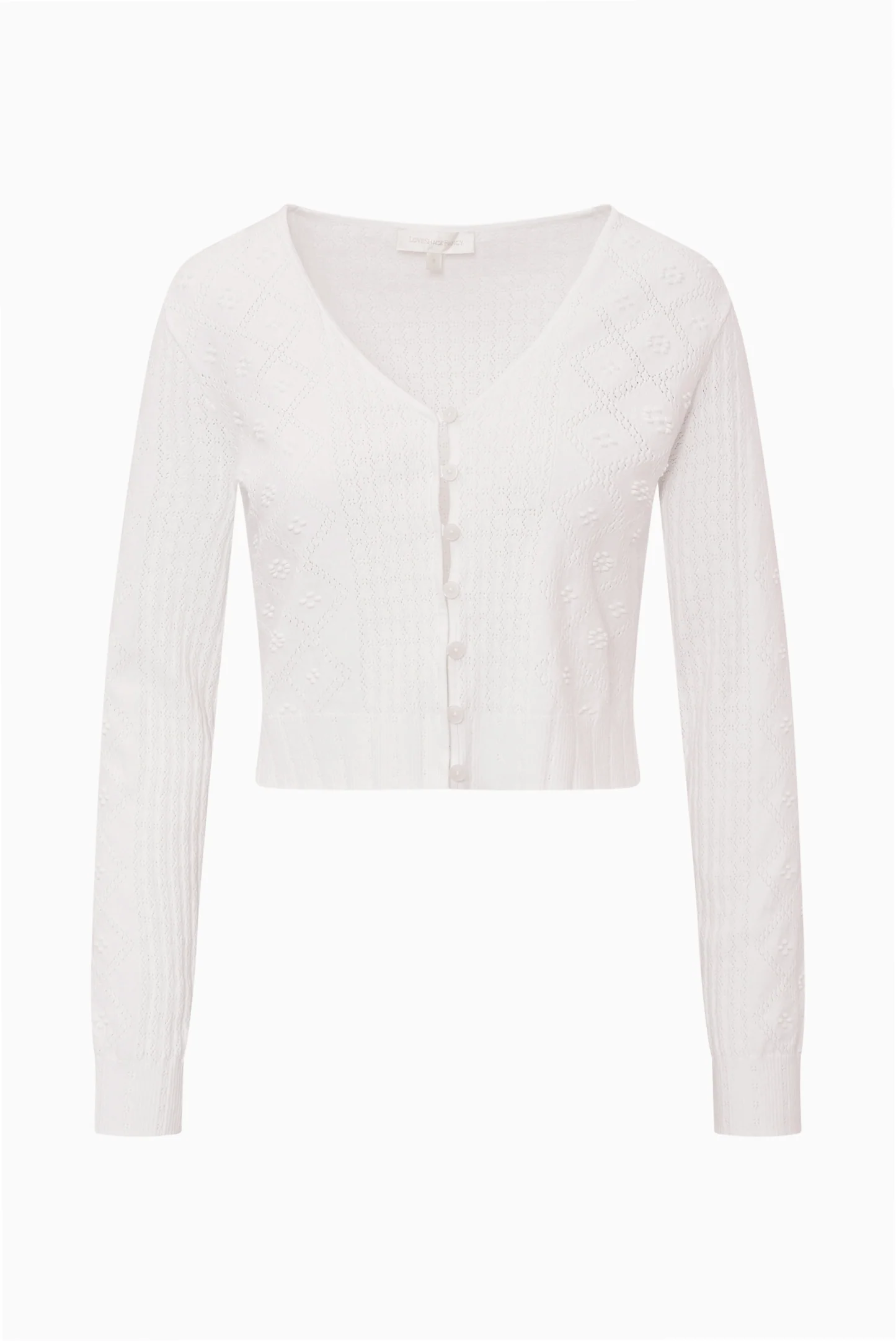 Laken Cotton Pointelle Cardigan - Image 6