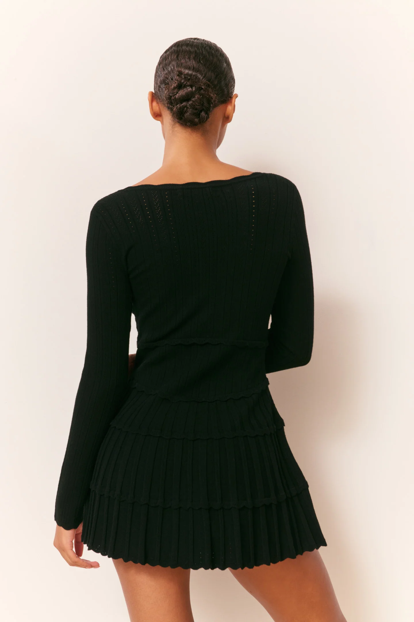 Lavender Stretch Pointelle Mini Dress - Image 4