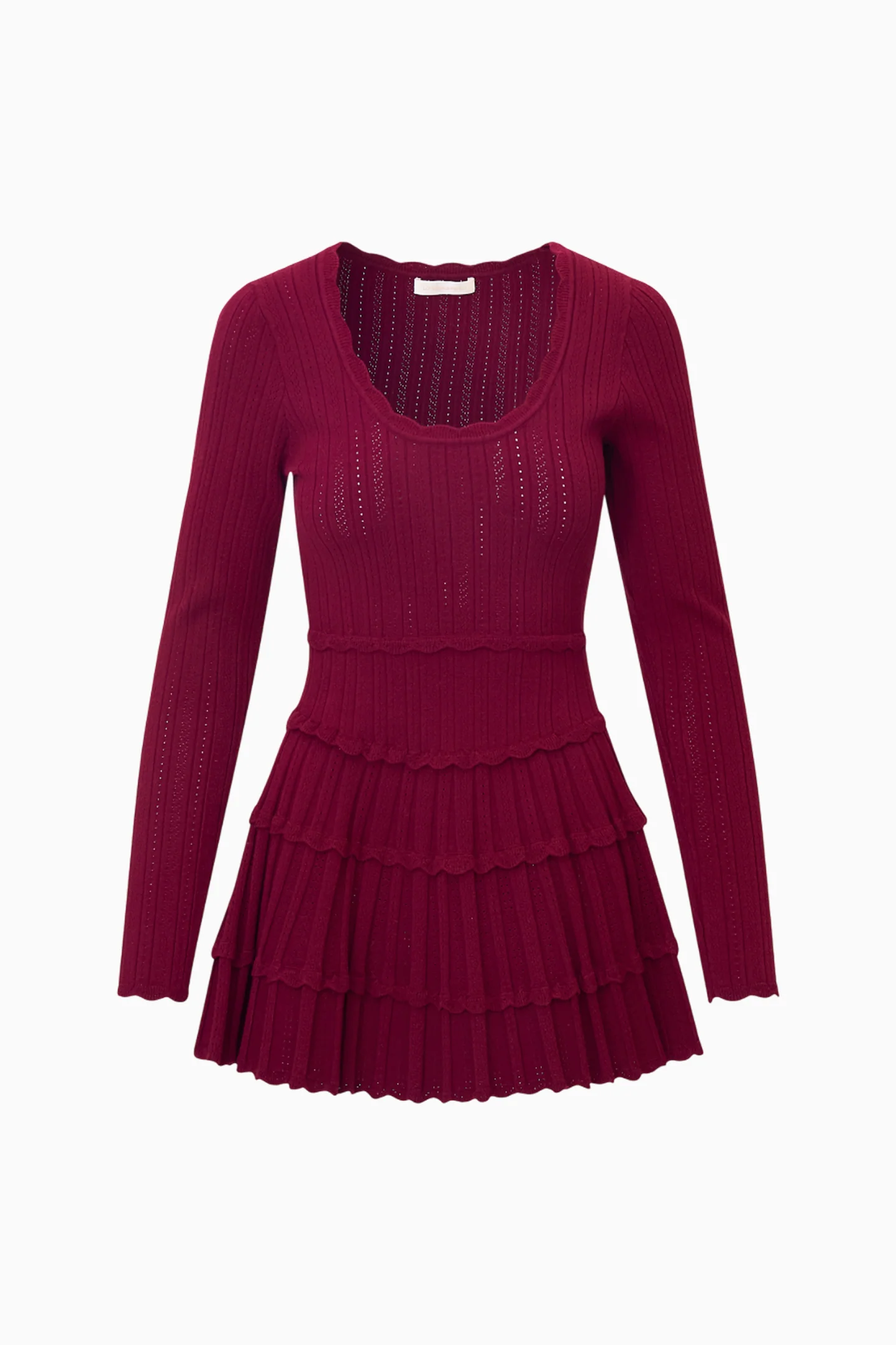 Lavender Stretch Pointelle Mini Dress - SPICED BERRY - Image 6