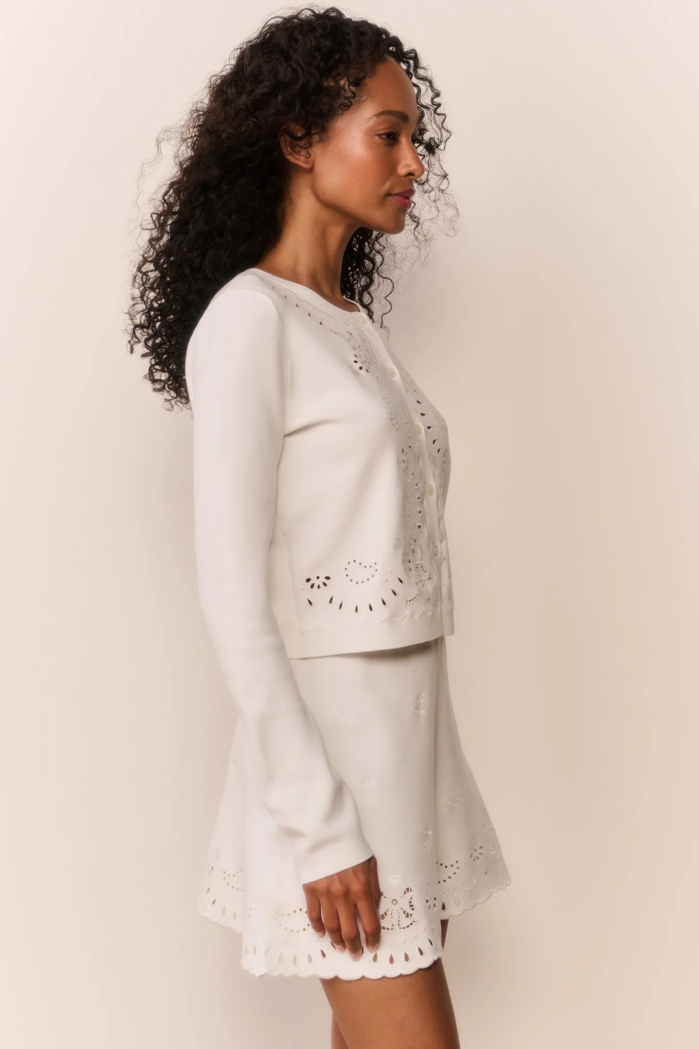 Leda Bandana Eyelet Knit Cardigan - Image 4