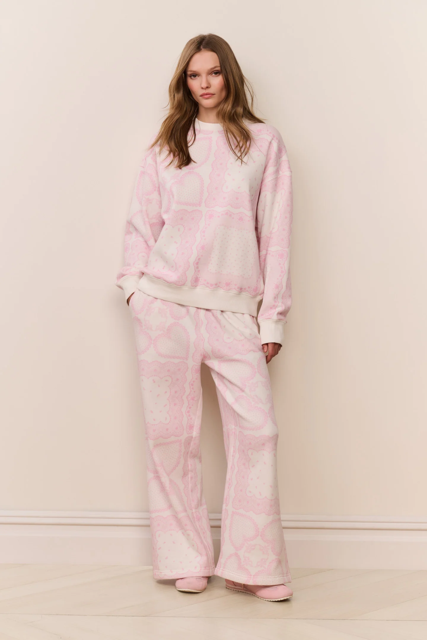 Leila Heart Printed Fleece Pullover - Image 4