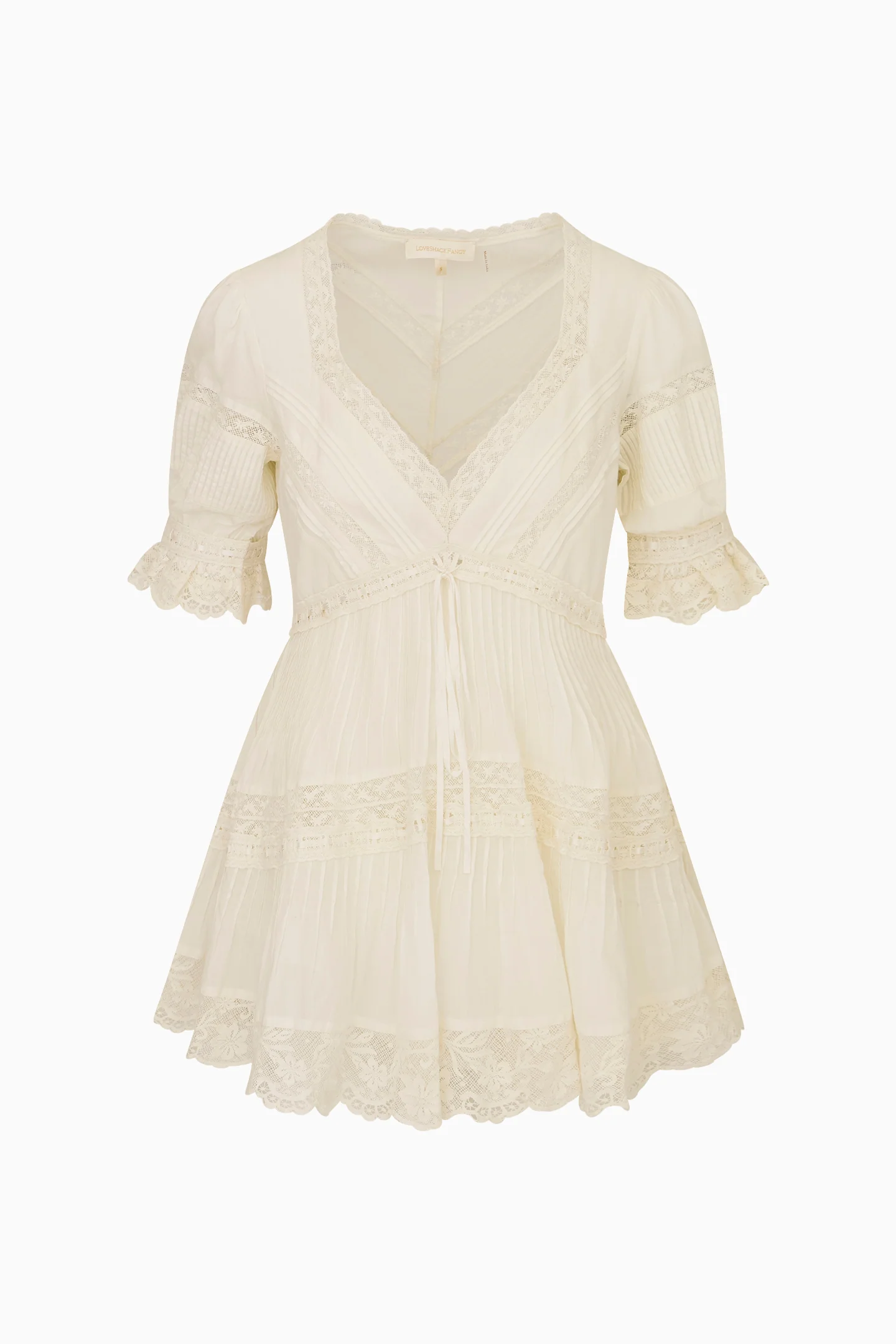 Lilias Cotton Mini Dress - OFF WHITE - Image 7