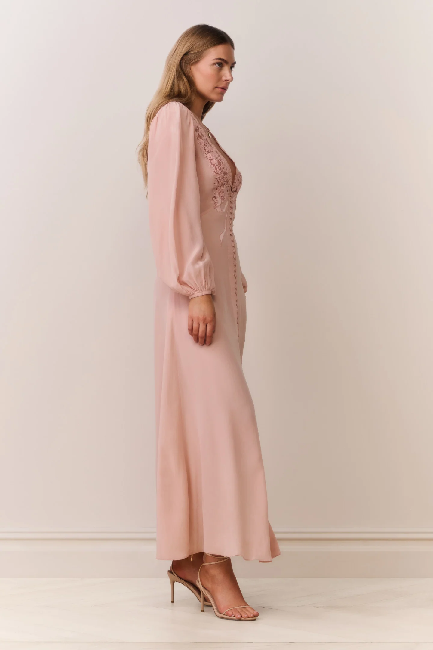 Lina Silk Lace-Trimmed Maxi Dress - Image 4