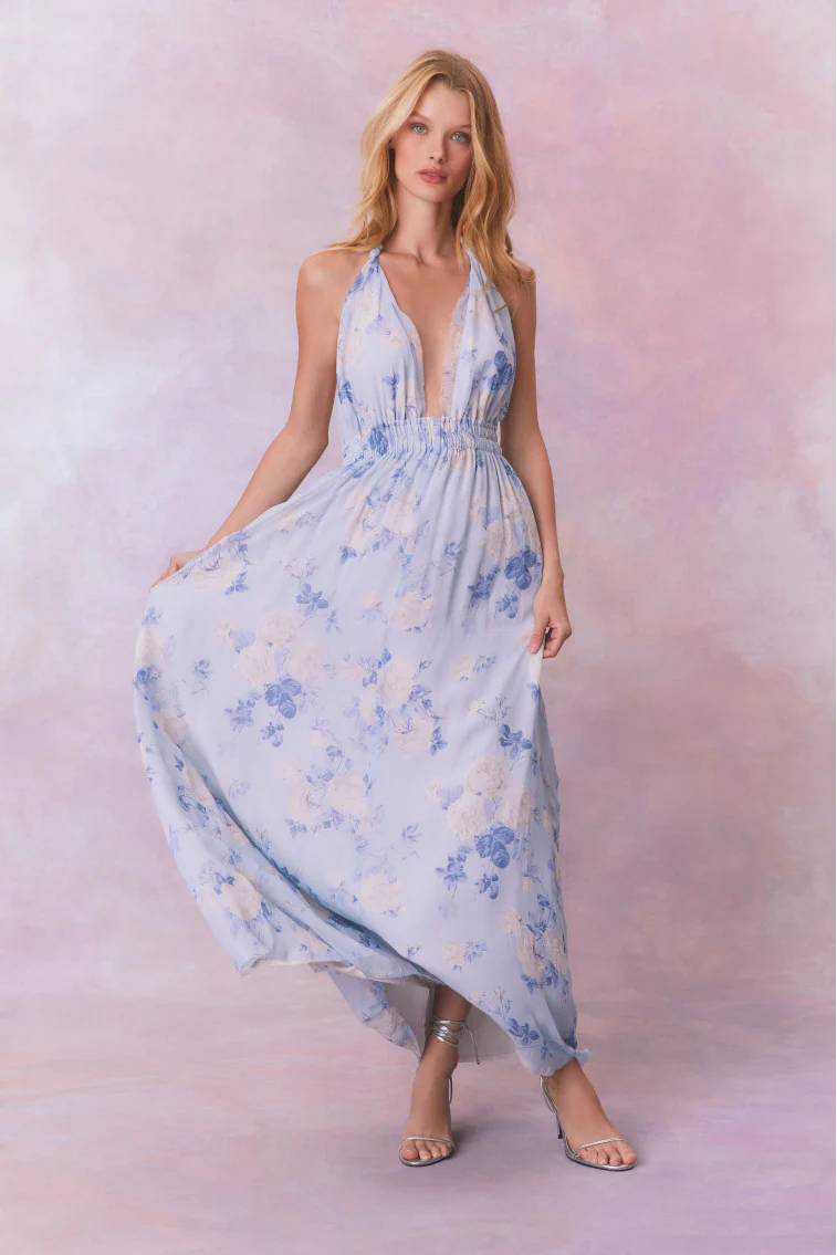 Love Heirloom Print Halter Maxi Dress - Image 11