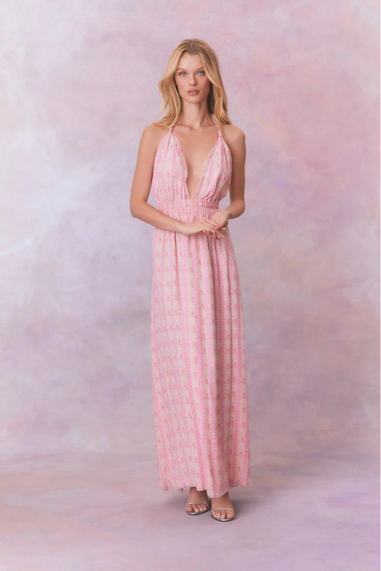 Love Heirloom Print Halter Maxi Dress - Image 4