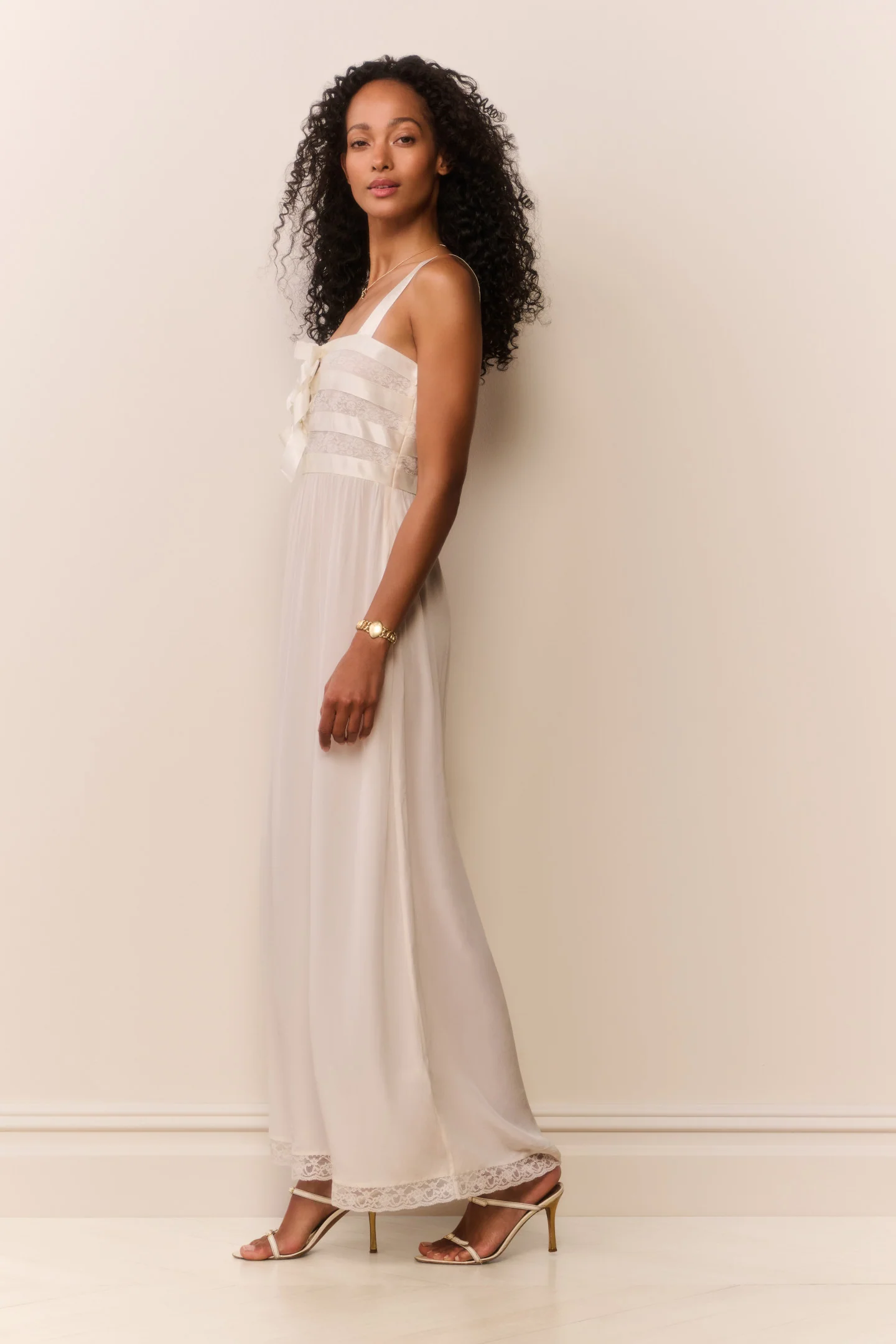 Lovelace Banded Bow Sheer Maxi Dress - Image 4