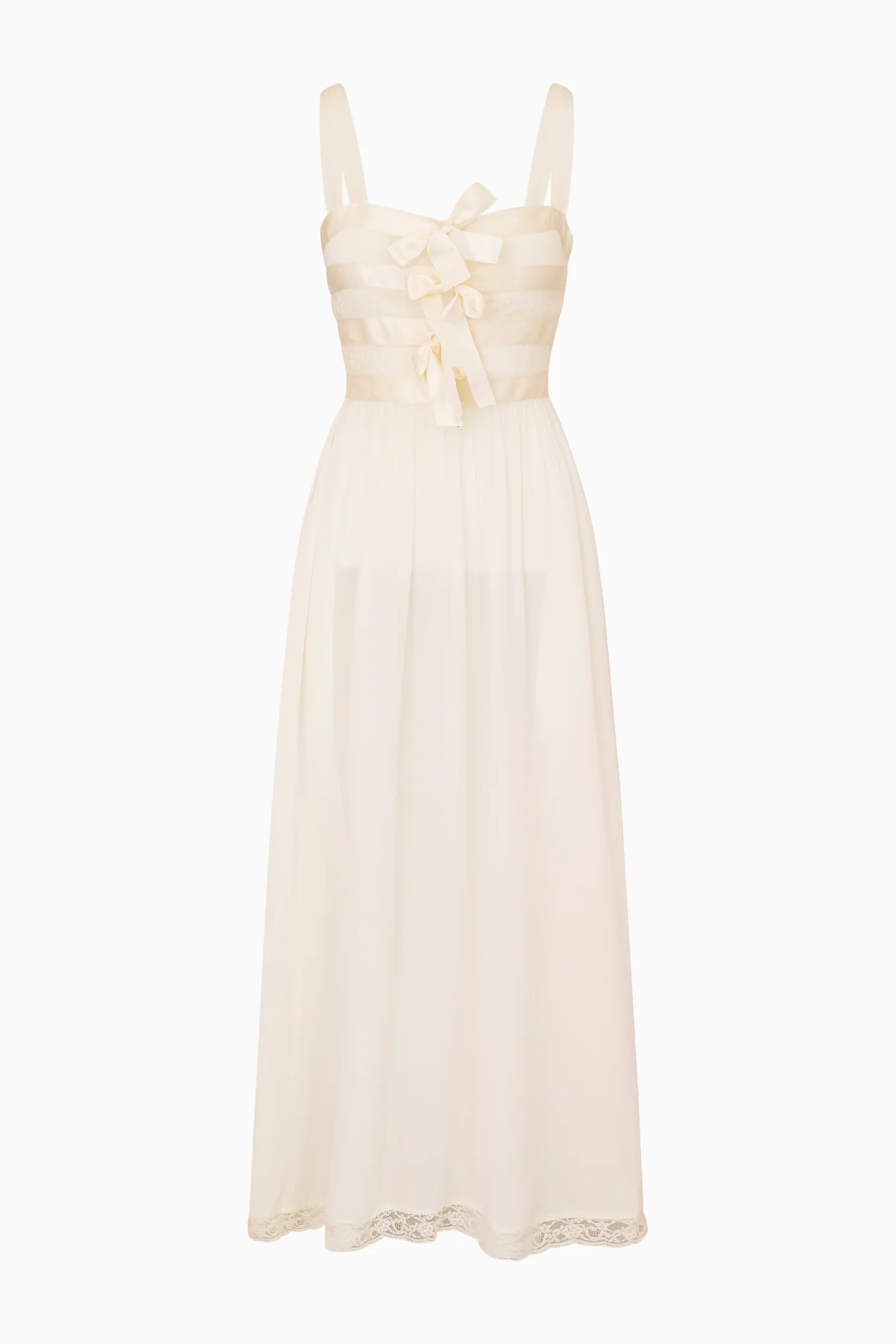 Lovelace Banded Bow Sheer Maxi Dress - Image 7