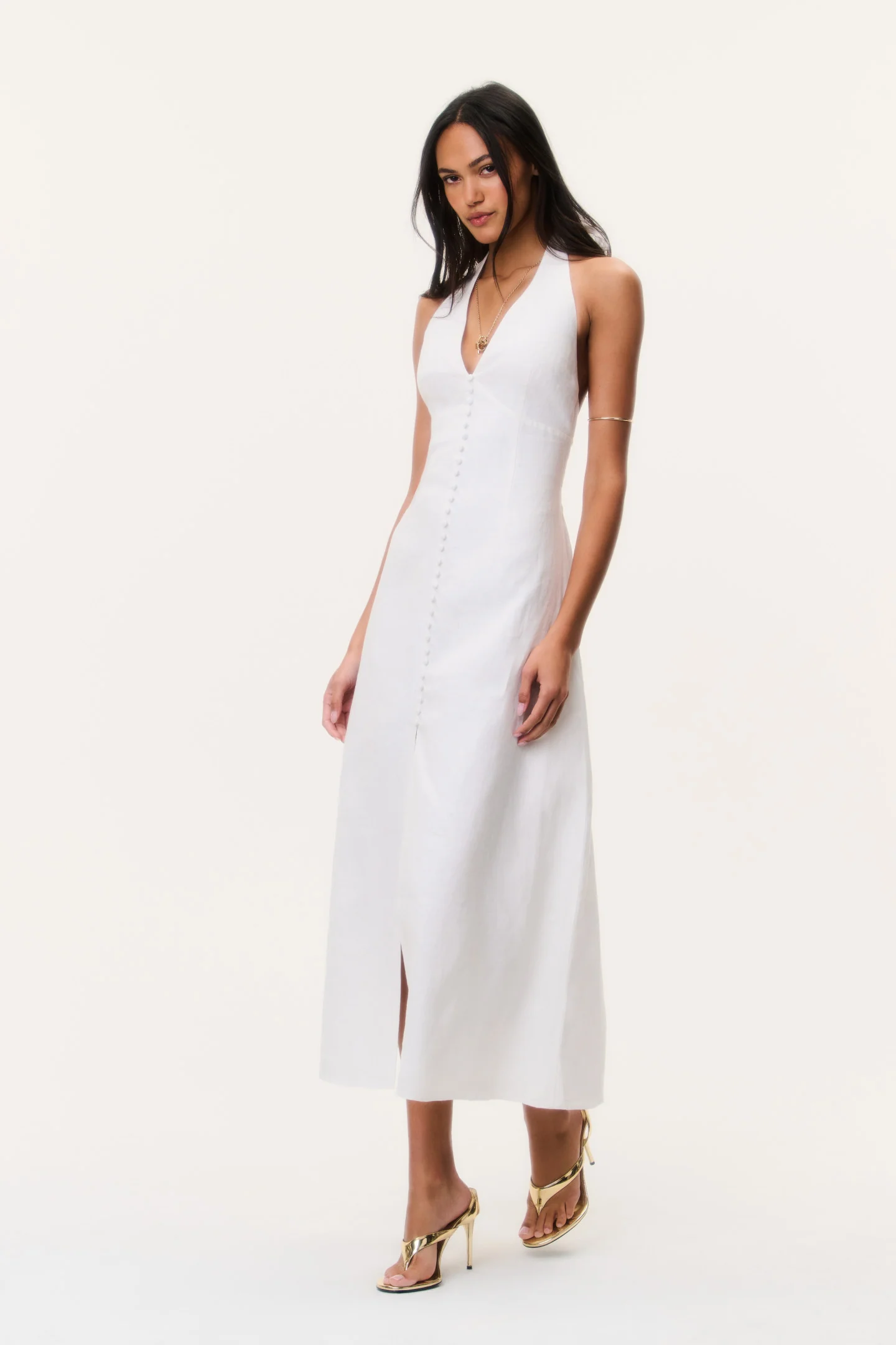 Lovis Linen Halter Maxi Dress - Image 3