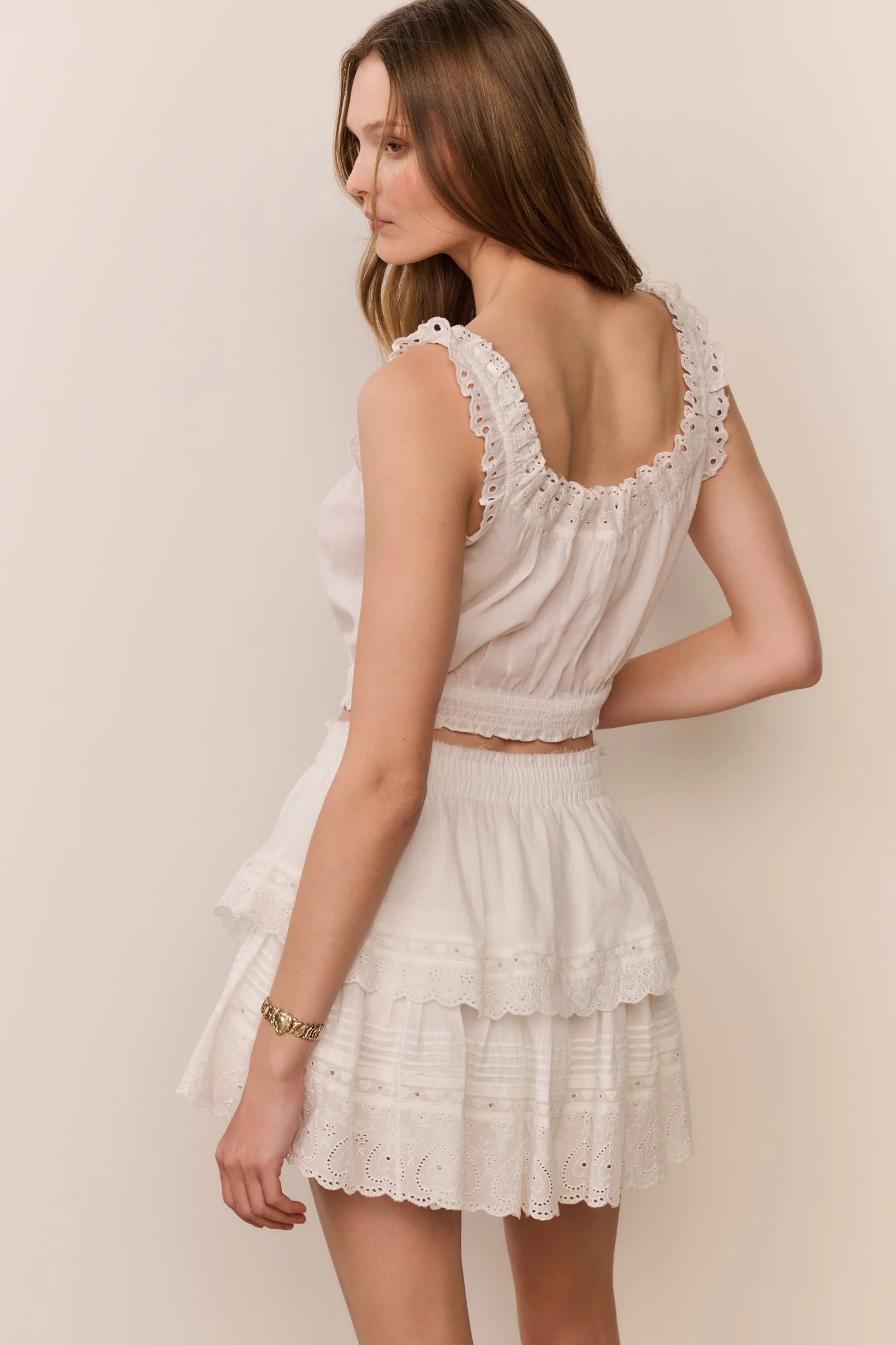 Lupo Heart Eyelet Crop Top - Image 5