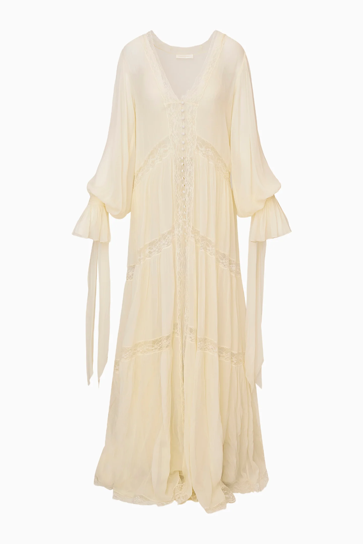 Lyvienne Chiffon Lace Maxi Dress - IVORY - Image 6