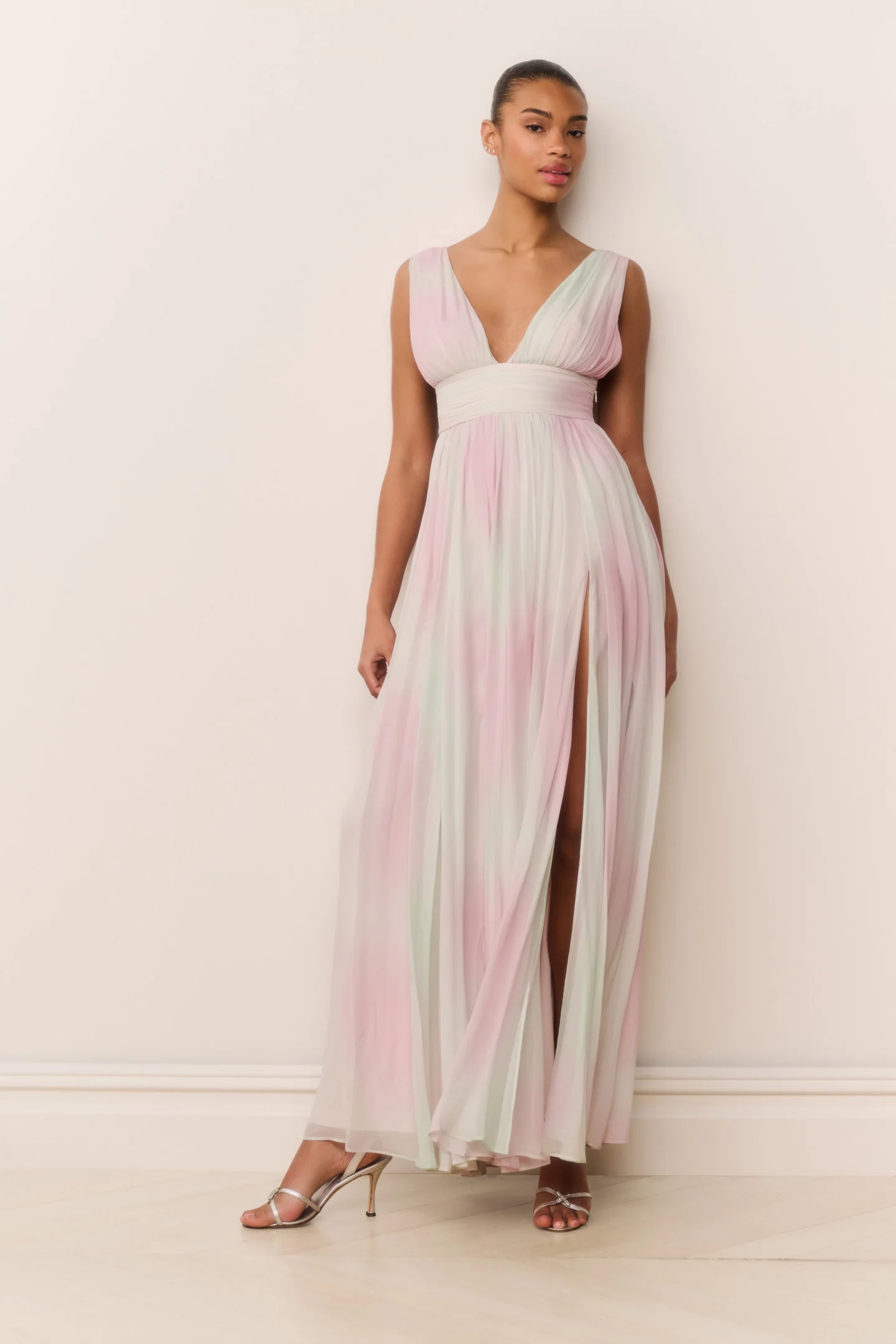 Madeleine Pastel Tie-Dye Chiffon Maxi Dress - Image 3