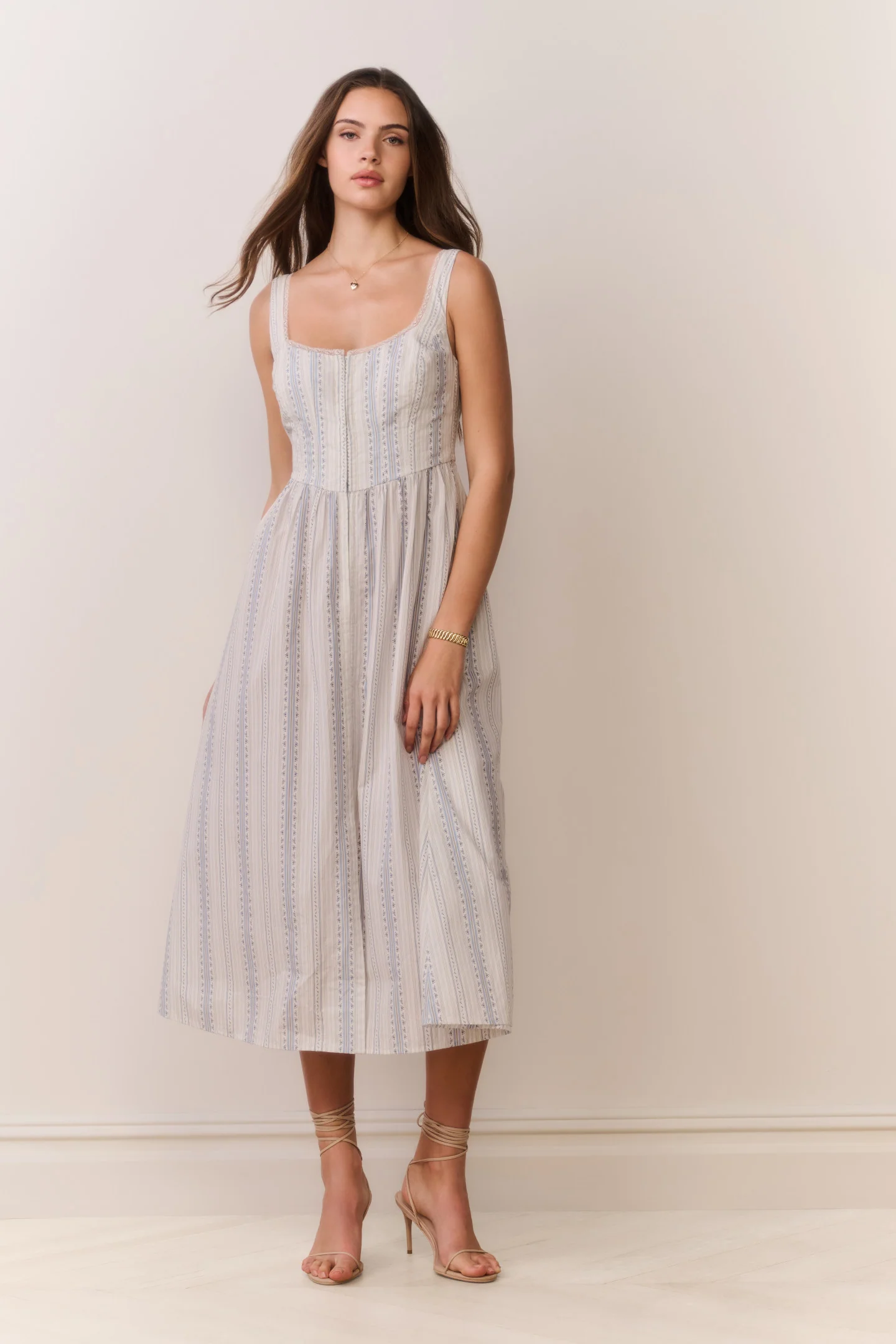 Majory Cotton Bustier Midi Dress - Image 3