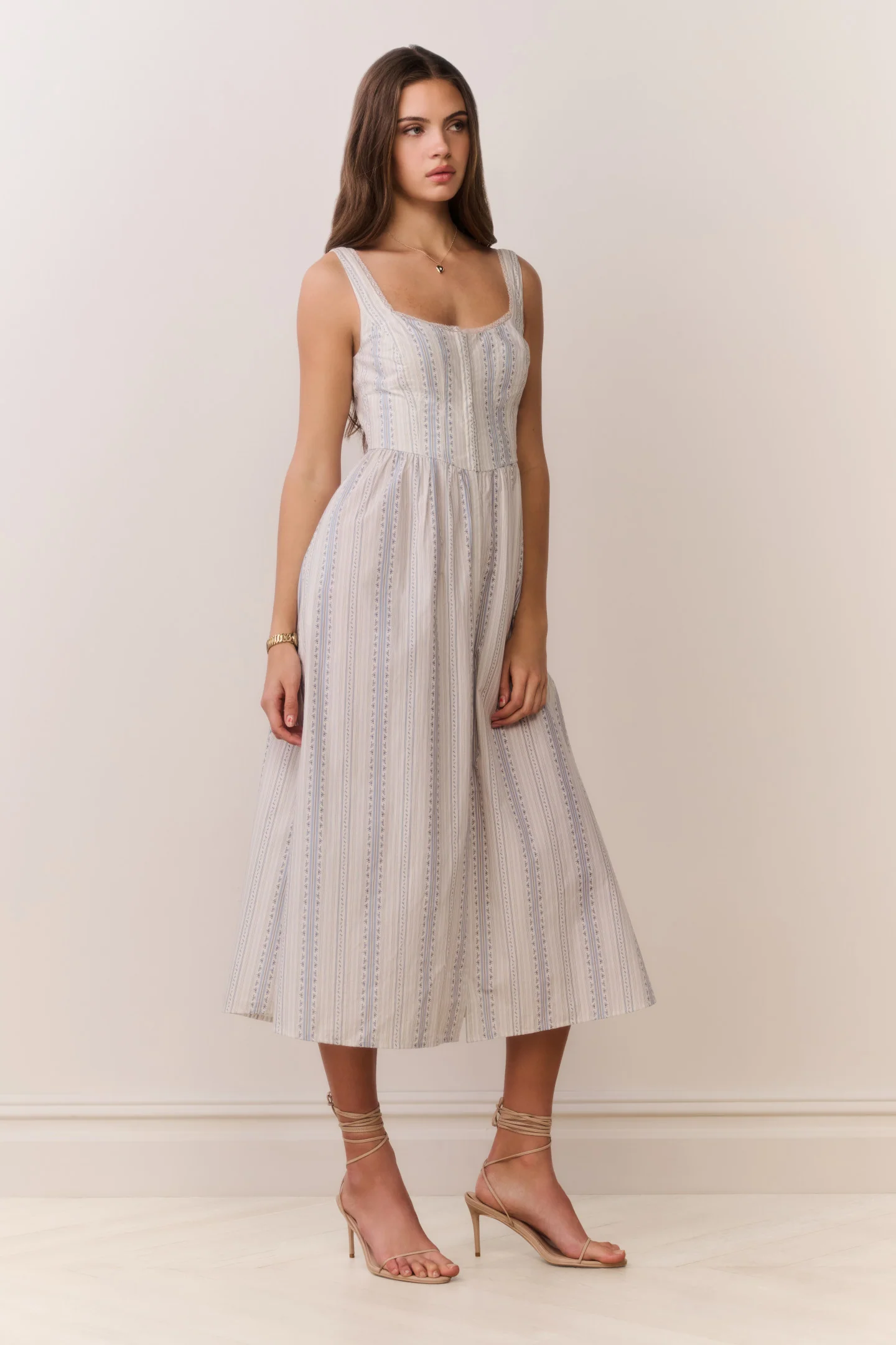Majory Cotton Bustier Midi Dress - Image 4