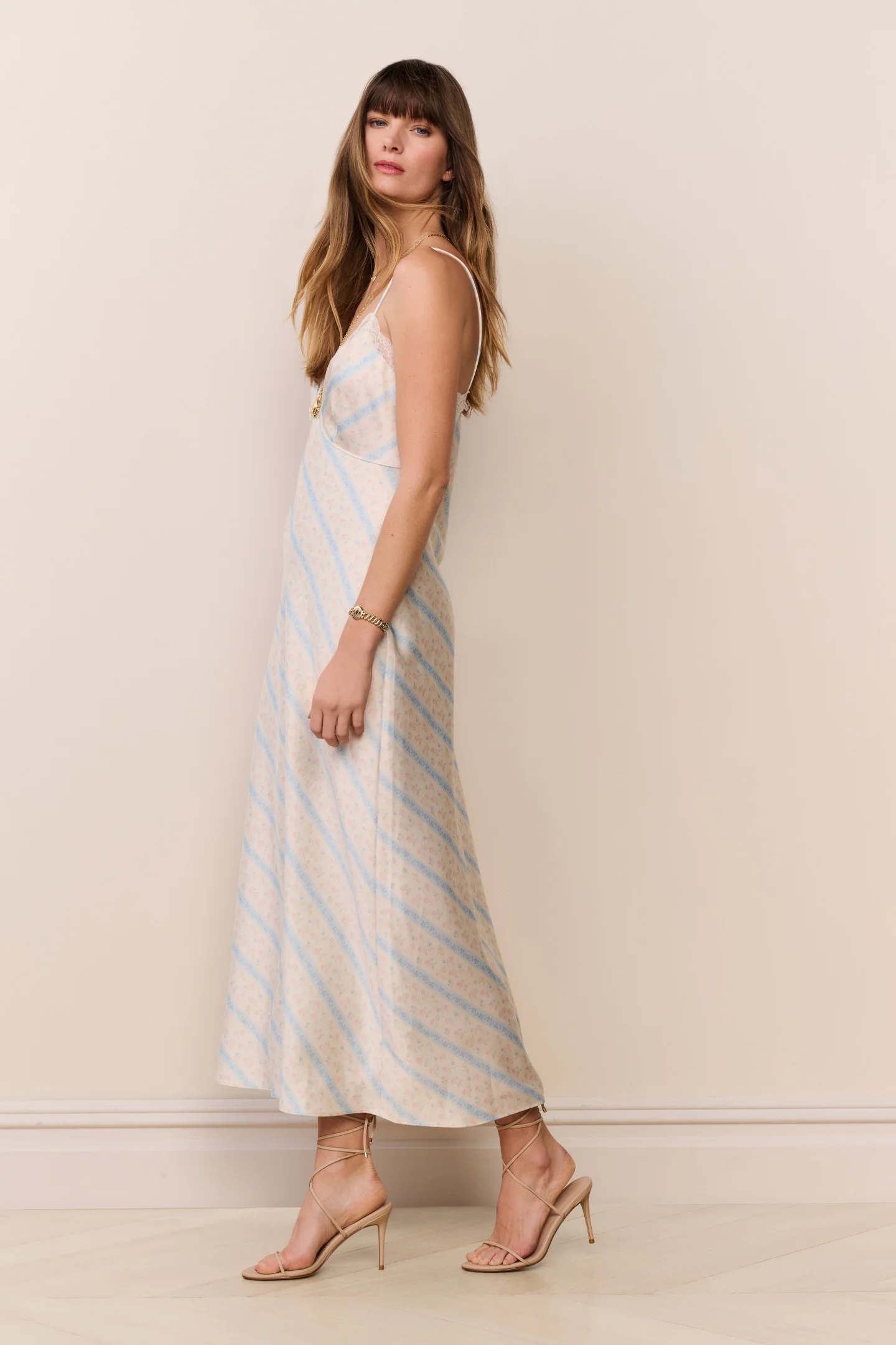 Manuela Floral Stripe Maxi Dress - Image 4