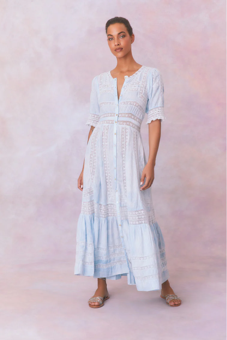 Minka Stripe Hand Dye Lace Maxi Dress - Image 5