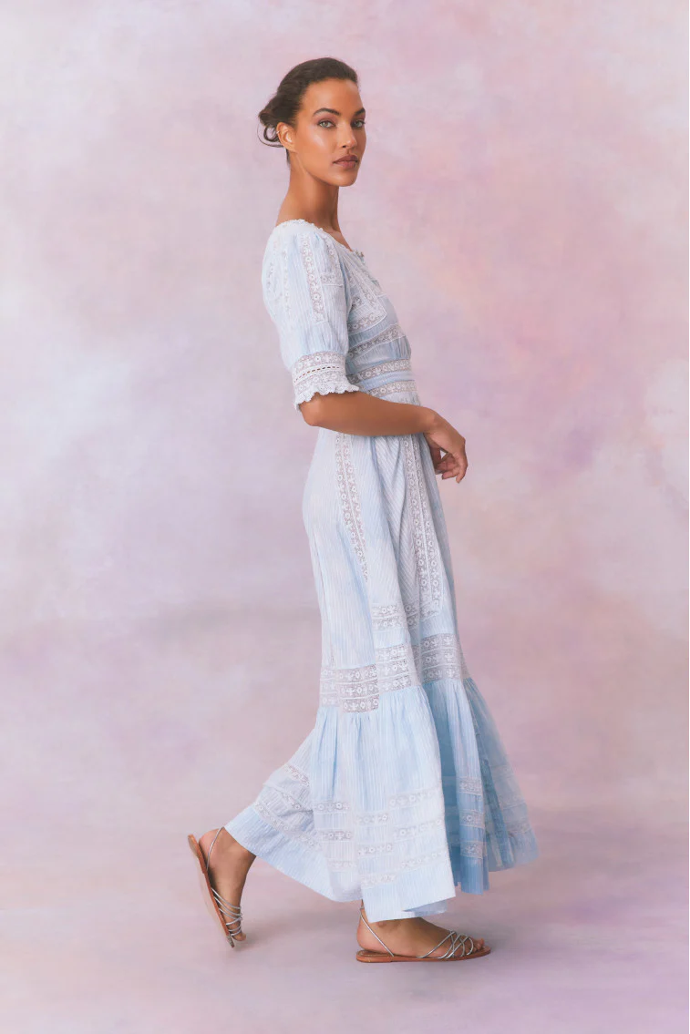 Minka Stripe Hand Dye Lace Maxi Dress - Image 6