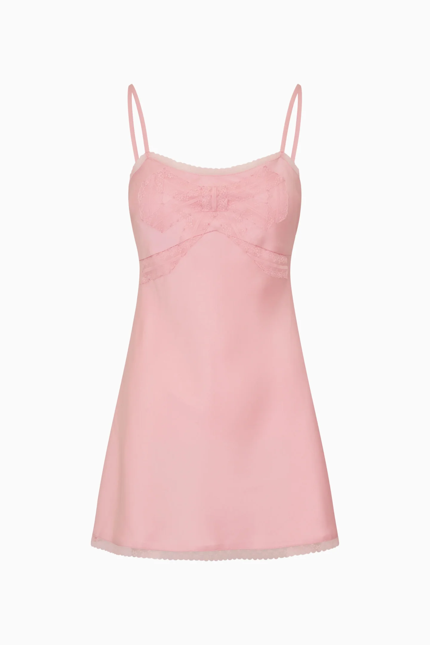 Mirelis Lace Bow Crepe Mini Dress - Image 6
