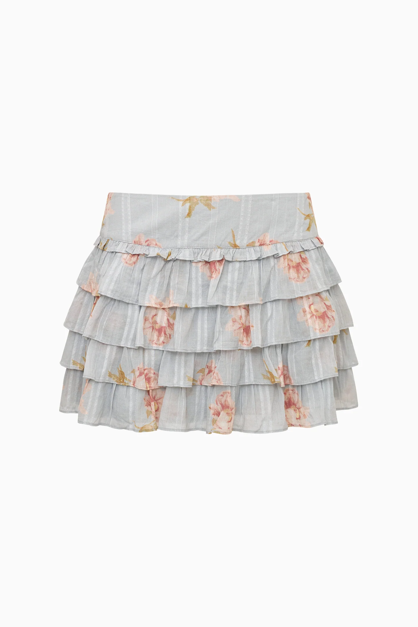 Moralina Cotton Peony Print Mini Skirt - Image 5