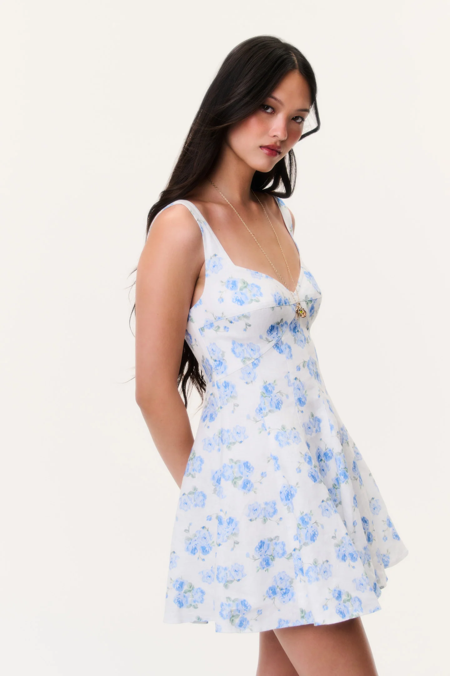 Nabi Linen Floral Mini Dress - Image 8