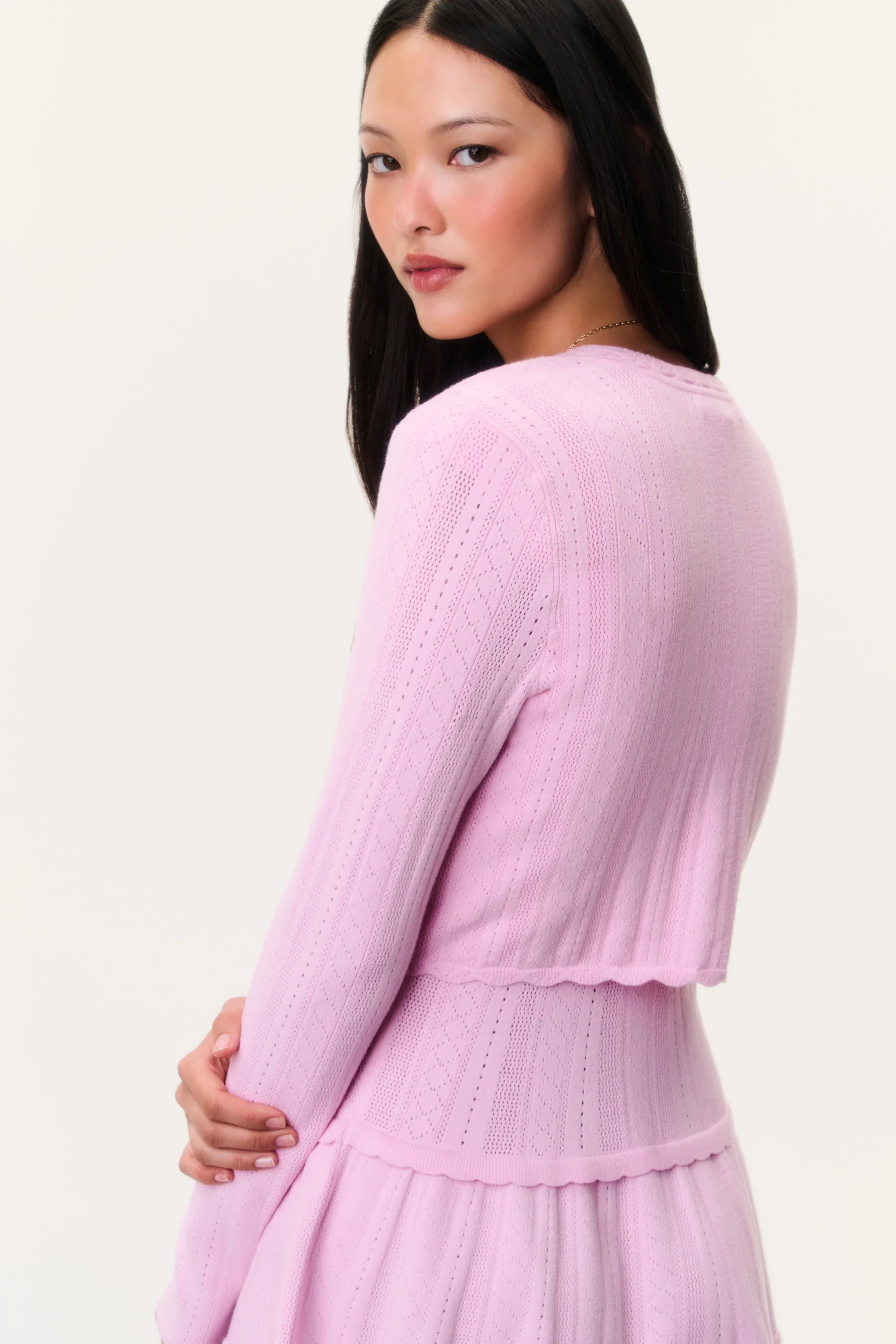 Nadiya Stretch Pointelle Cardigan - Image 4