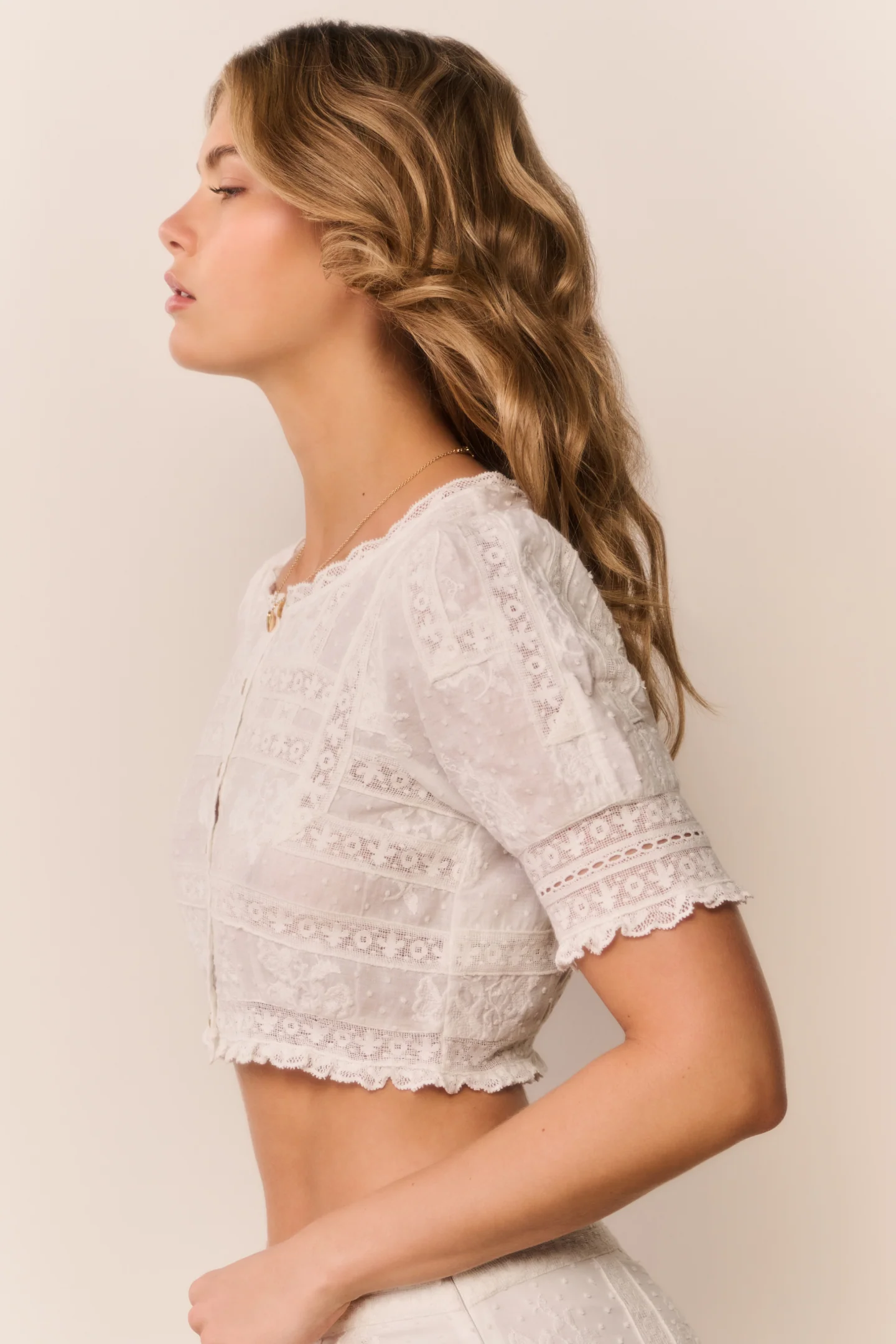 Nerissa Cotton Victorian Crop Top - Image 5