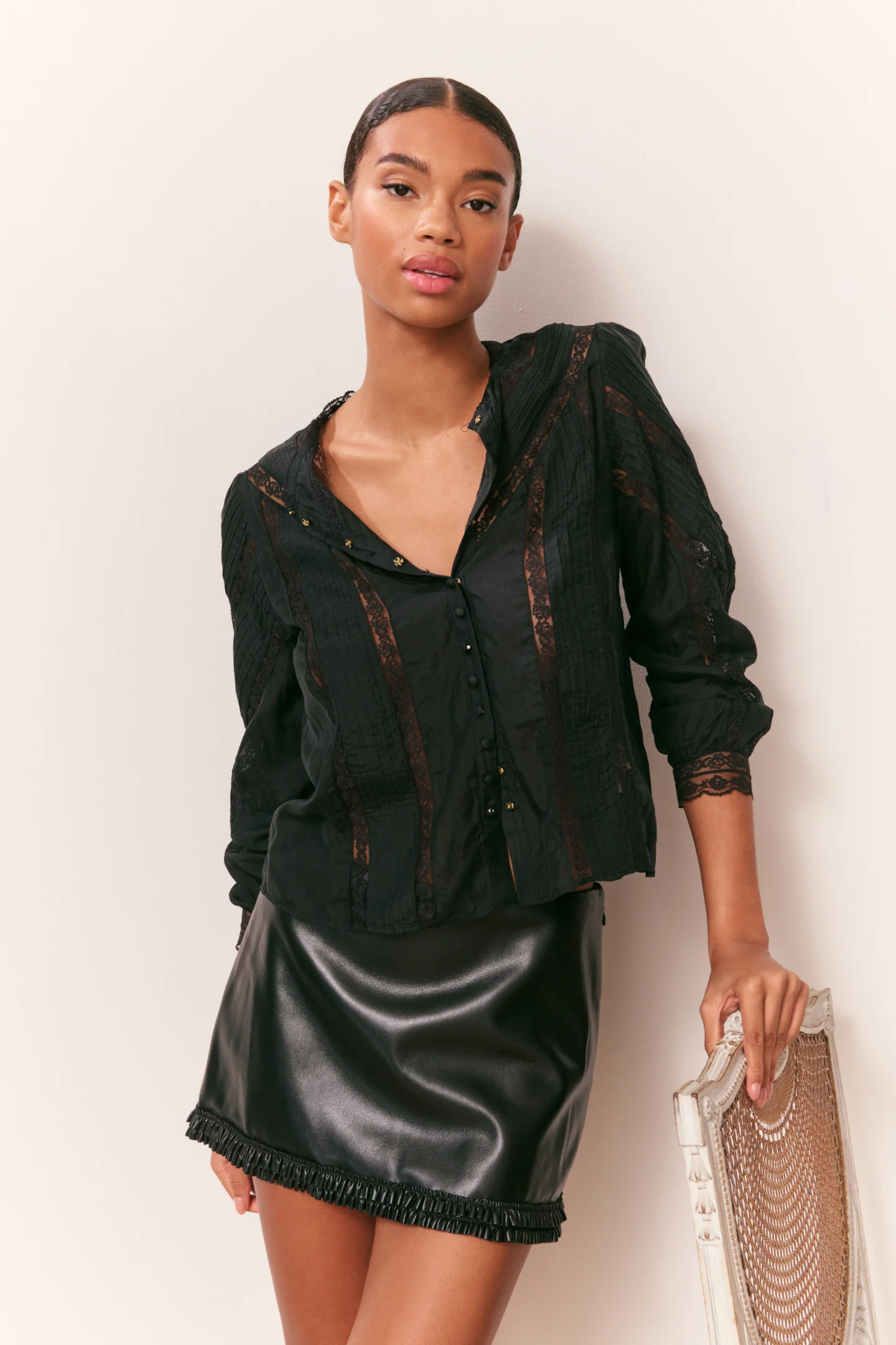Noala Faux Leather Mini Skirt - Image 2